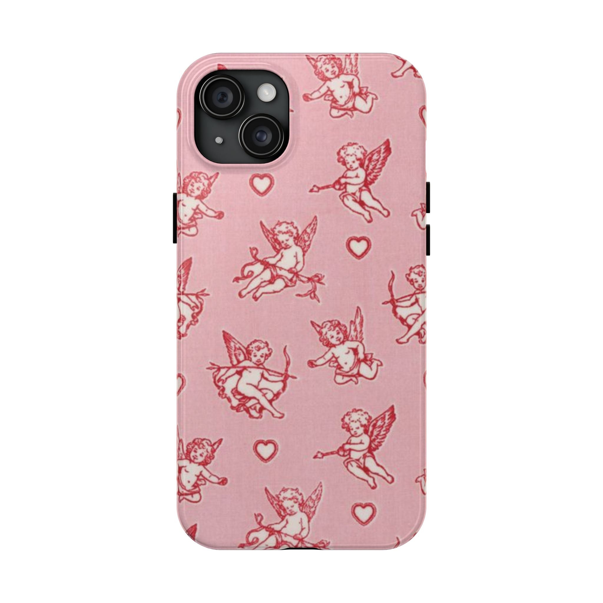 Pink Cupid Pattern Tough Phone Case – Valentine’s Day Protective Case
