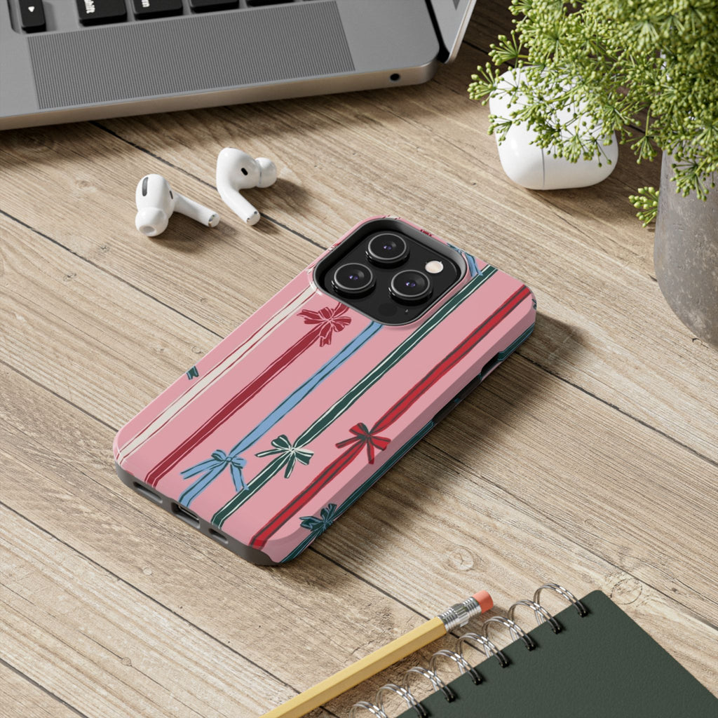 Holiday Bow Pattern Tough Phone Case