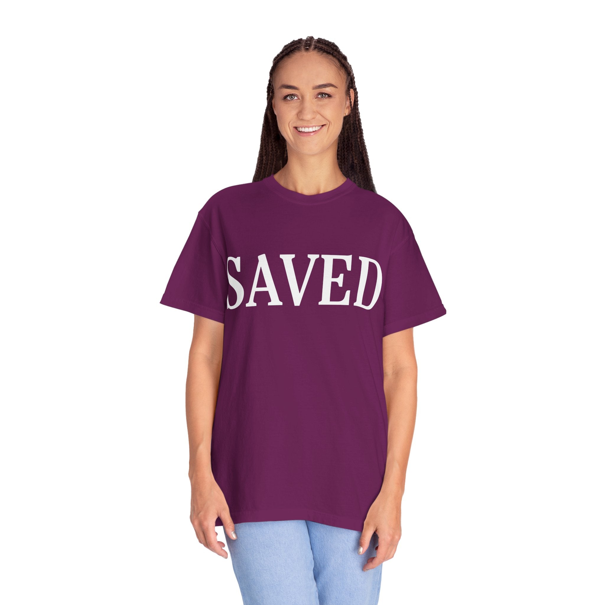 Saved Unisex Garment-Dyed T-Shirt, Inspirational Tee, Faith Shirt