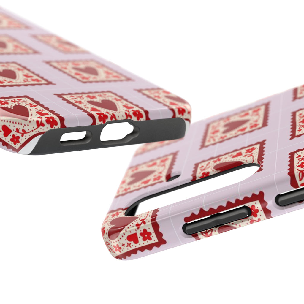 Red Heart Stamp Tough Phone Case