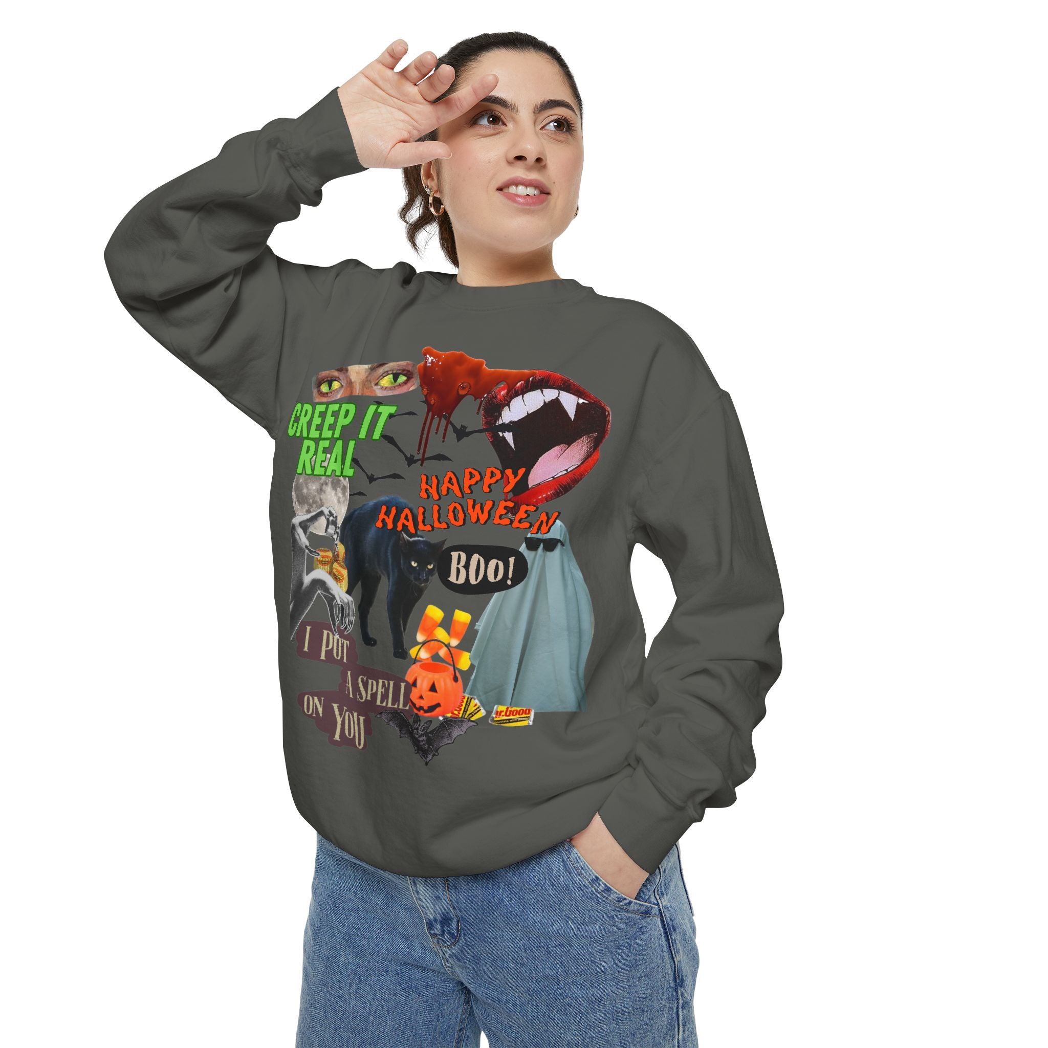 Halloween Charm Garment-Dyed Sweatshirt