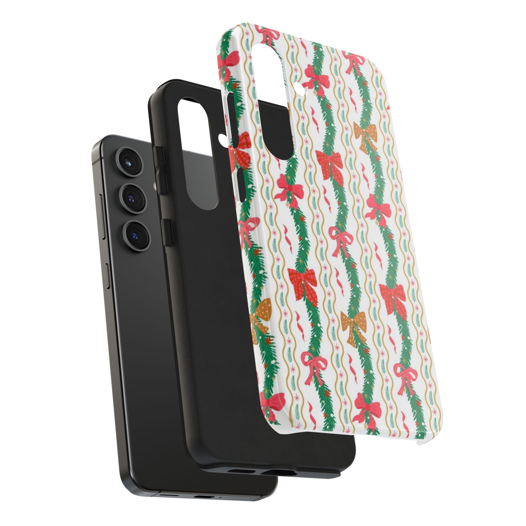 Festive Holiday Phone Cases with Cheerful Bows