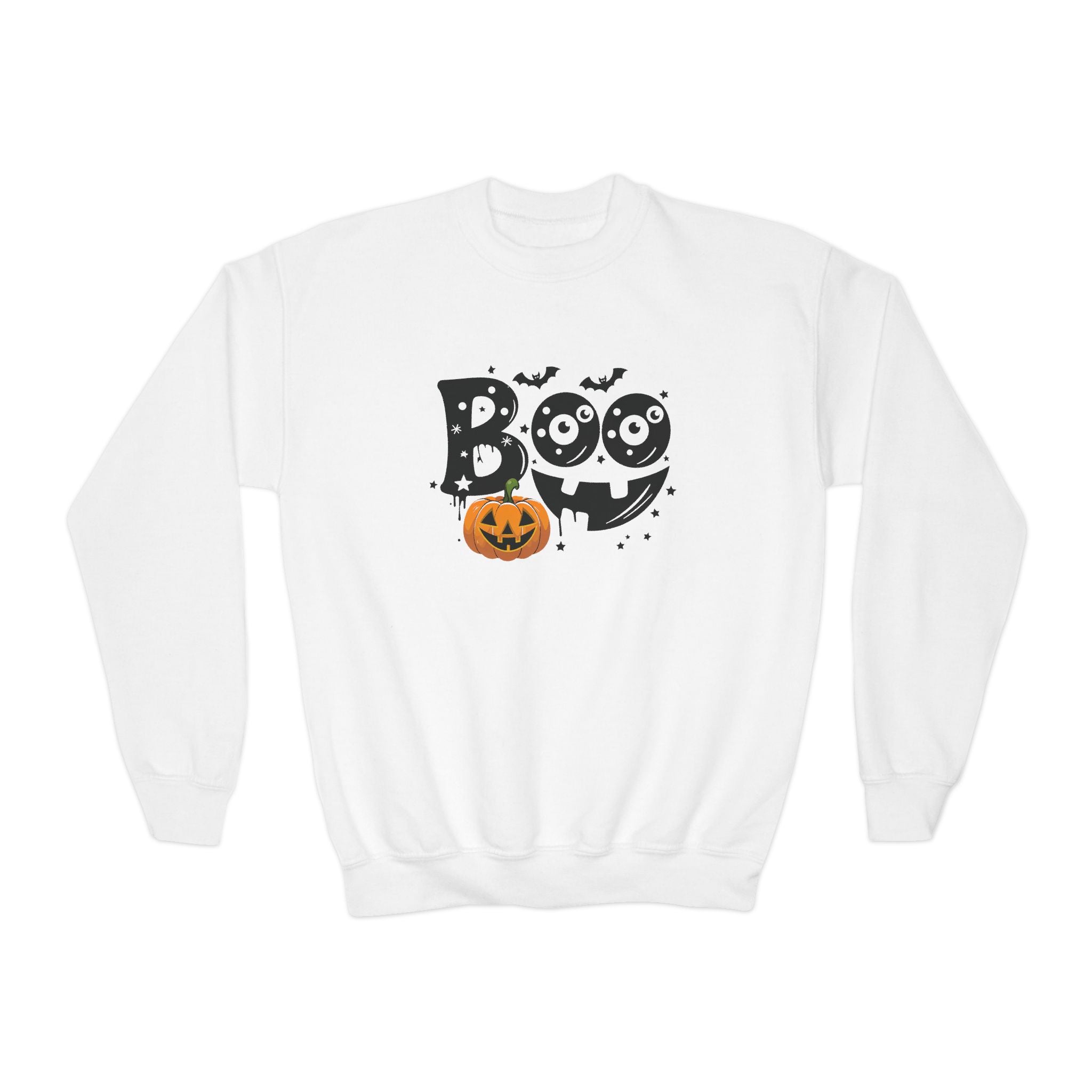 Youth Boo Crewneck Halloween Sweatshirt