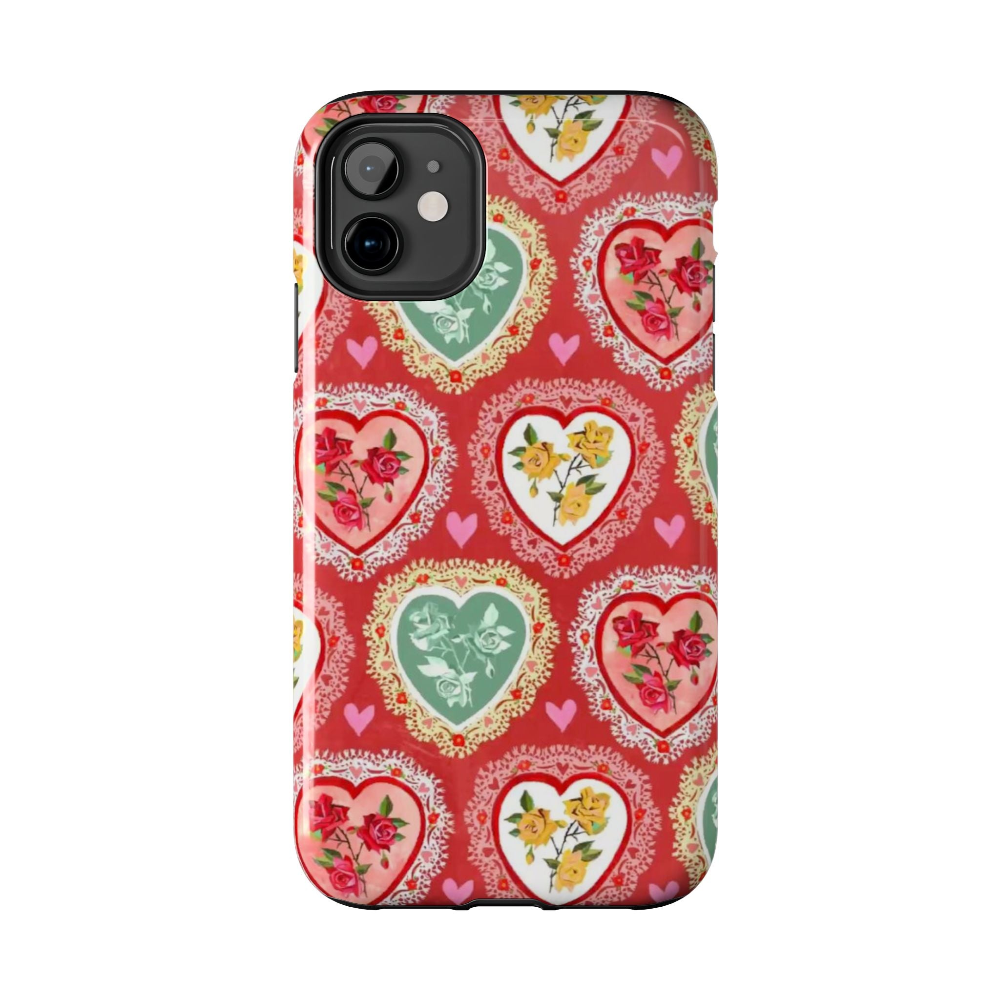 Vintage Floral Heart Tough Phone Case