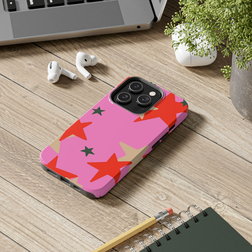 Pink Star Pattern Tough Phone Case