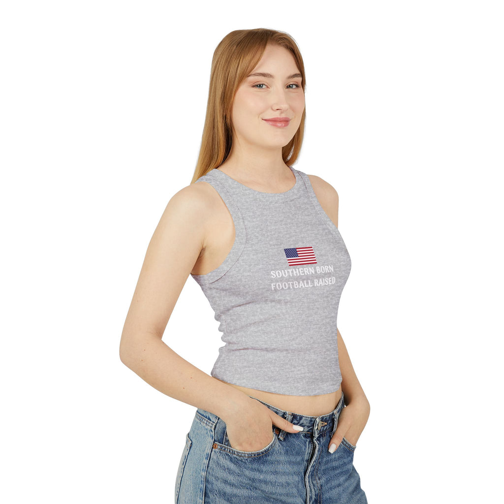 Patriotic Women's Racer Tank | Summer Fitness Top, 4th of July Workout Shirt, Casual Wear, Gift for Her, Outdoor Activities