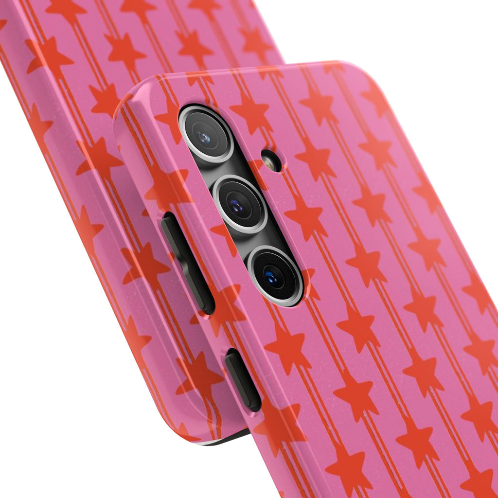 Pink Star Stripe Tough Phone Case