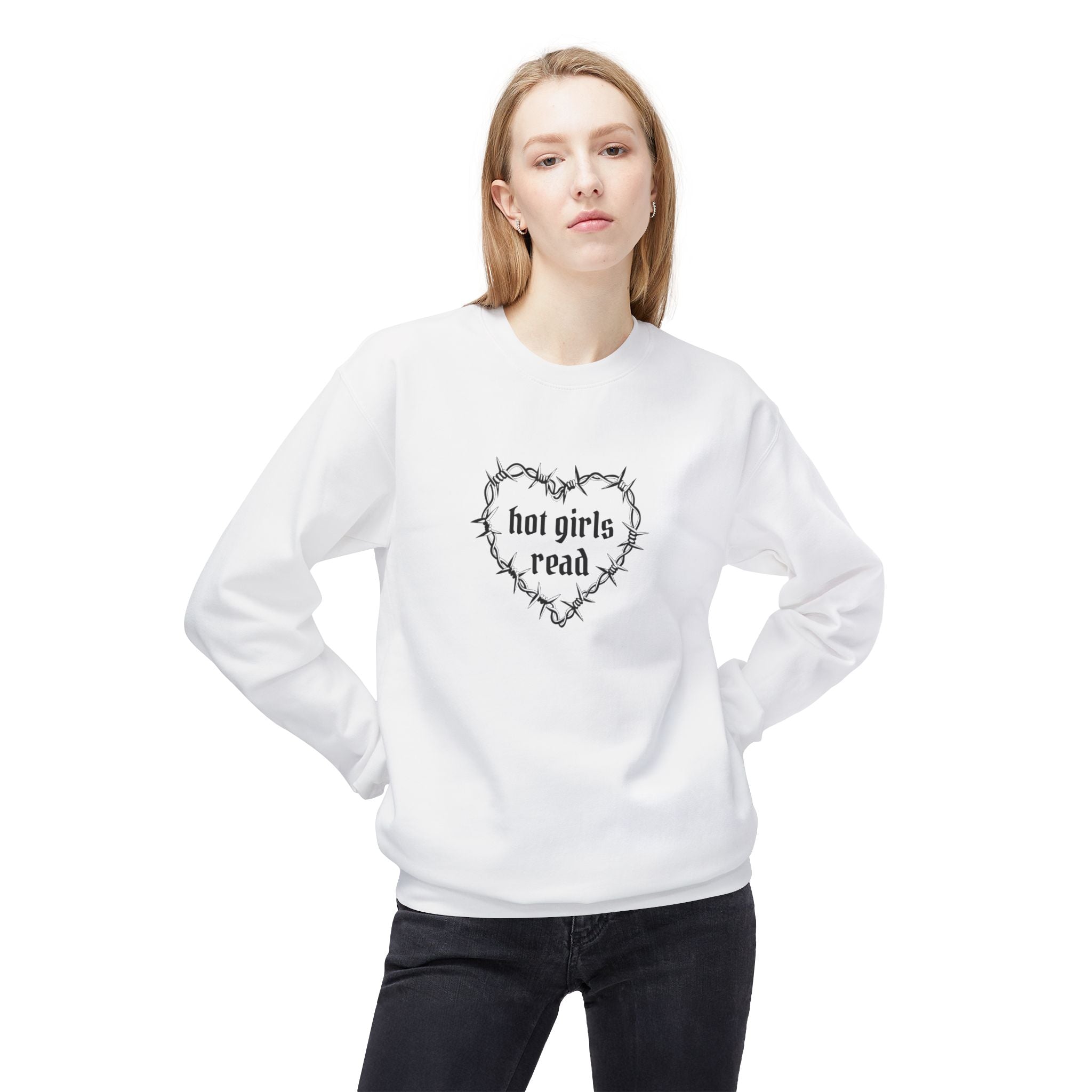 Hot Girls Read Crewneck Sweatshirt