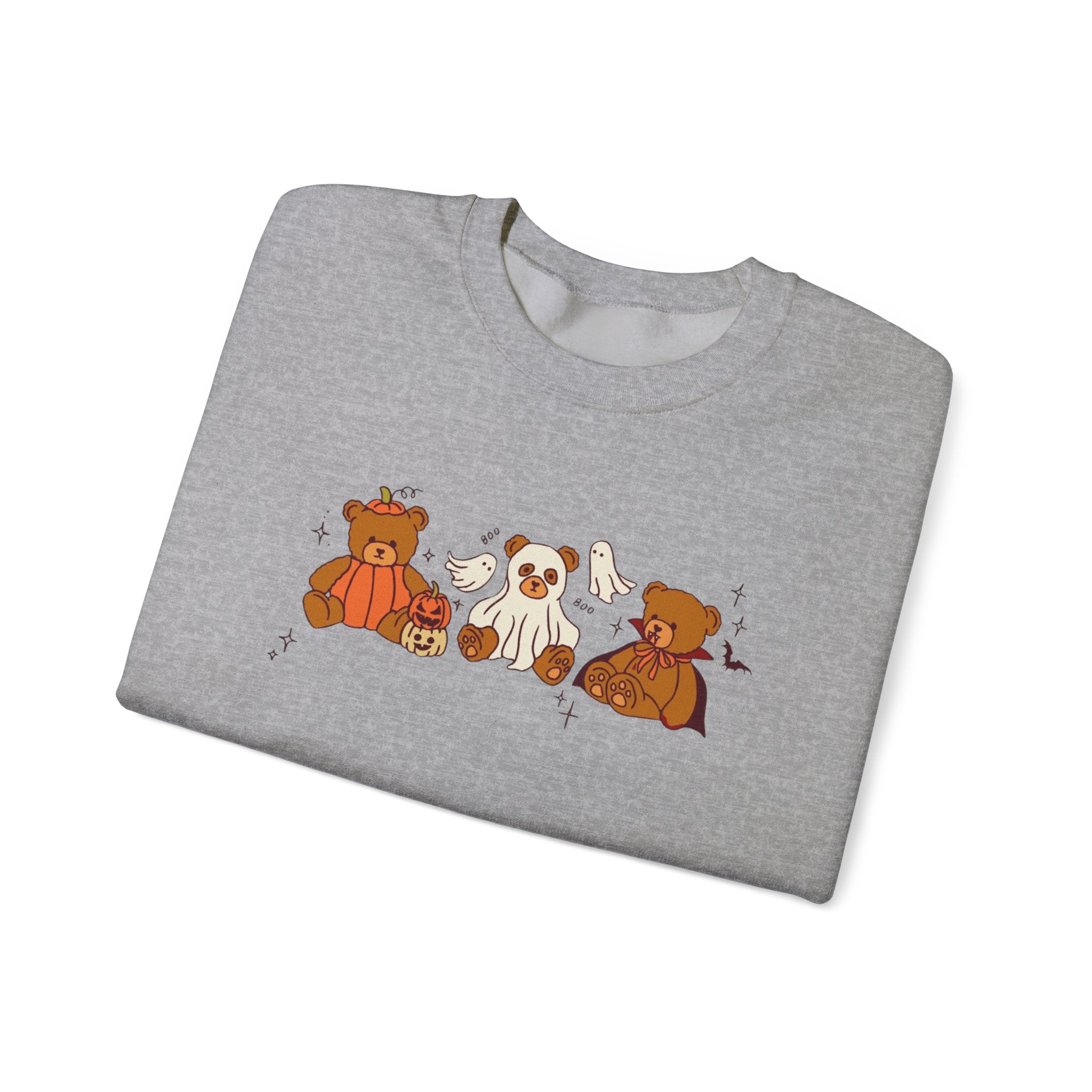 Cozy Halloween Crewneck Sweatshirt with Cute Bears