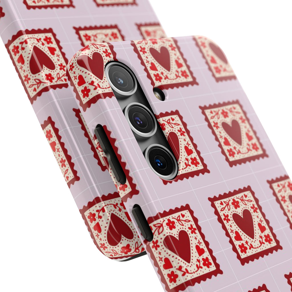 Red Heart Stamp Tough Phone Case