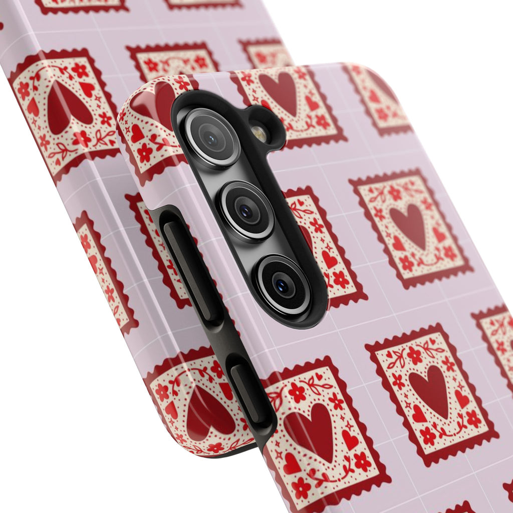 Red Heart Stamp Tough Phone Case