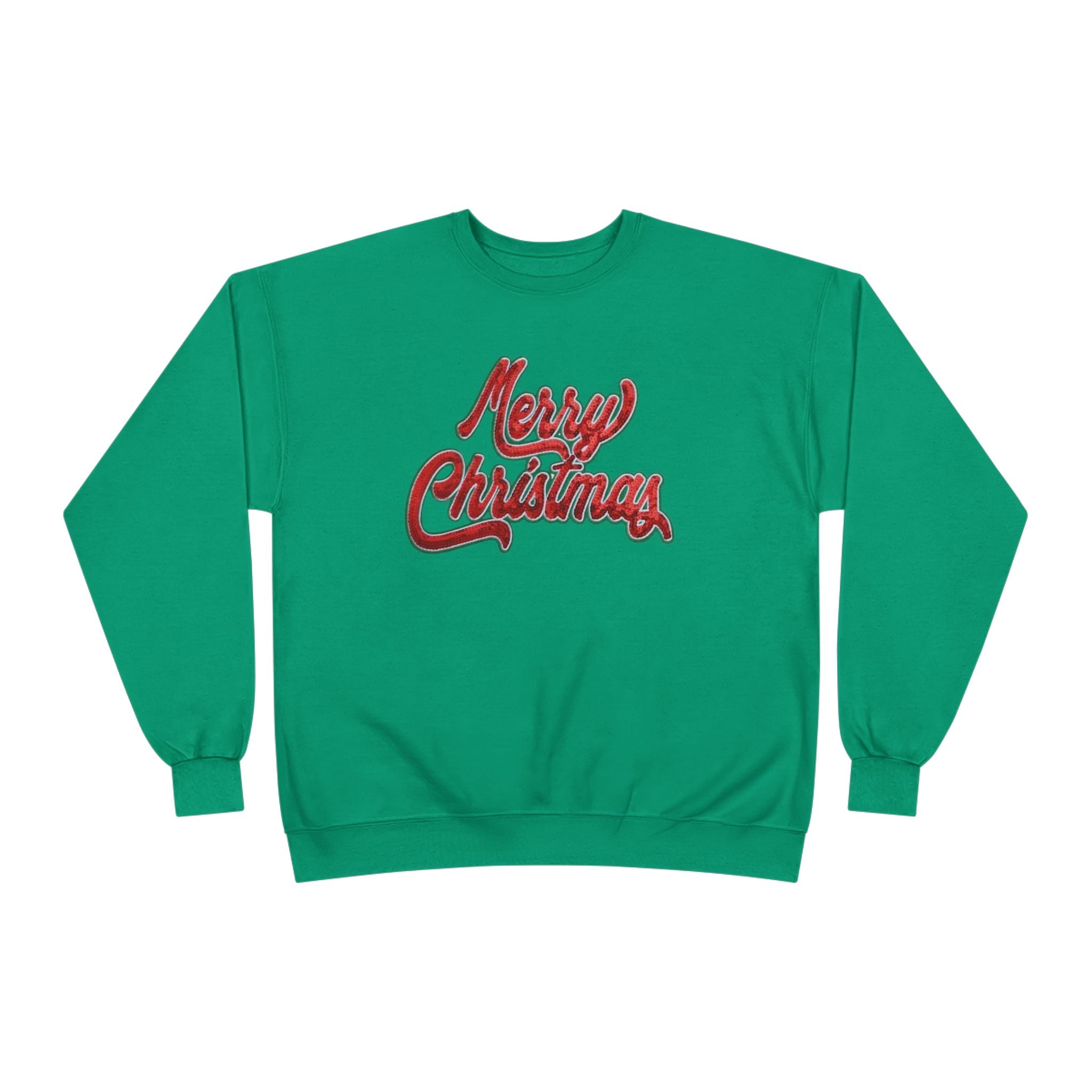 Merry Christmas Crewneck Sweatshirt — Retro Sequin Holiday Sweater