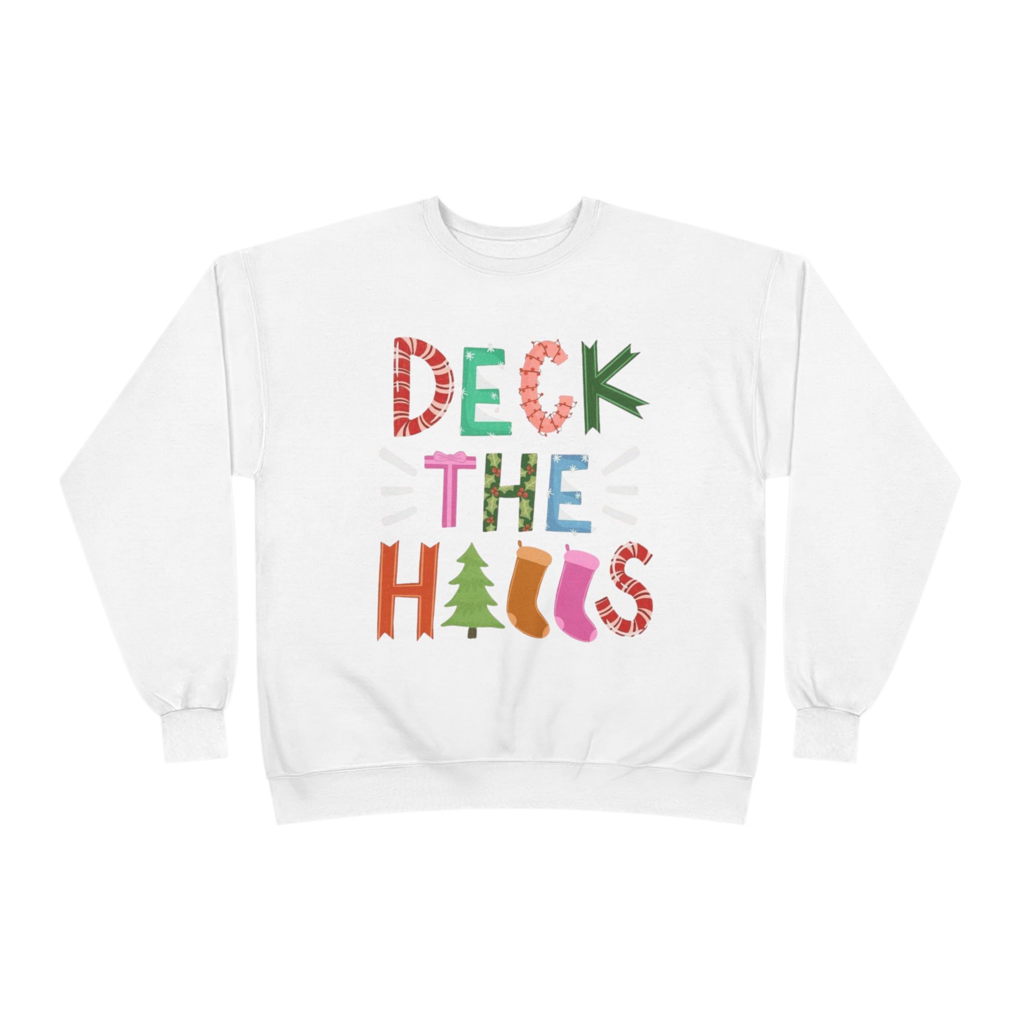 Festive EcoSmart Crewneck Sweatshirt - "Deck the Halls"