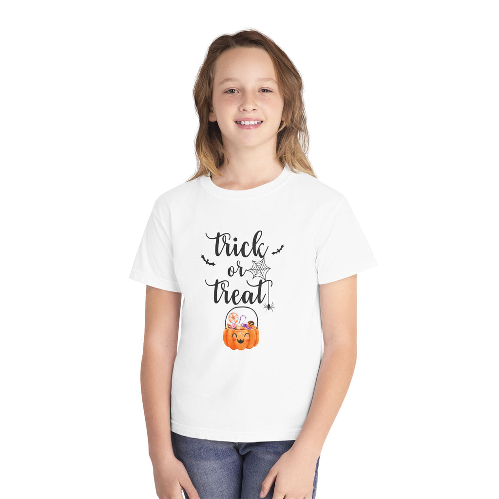 Trick or Treat Youth Tee - Halloween Shirt, Kids Halloween Tee