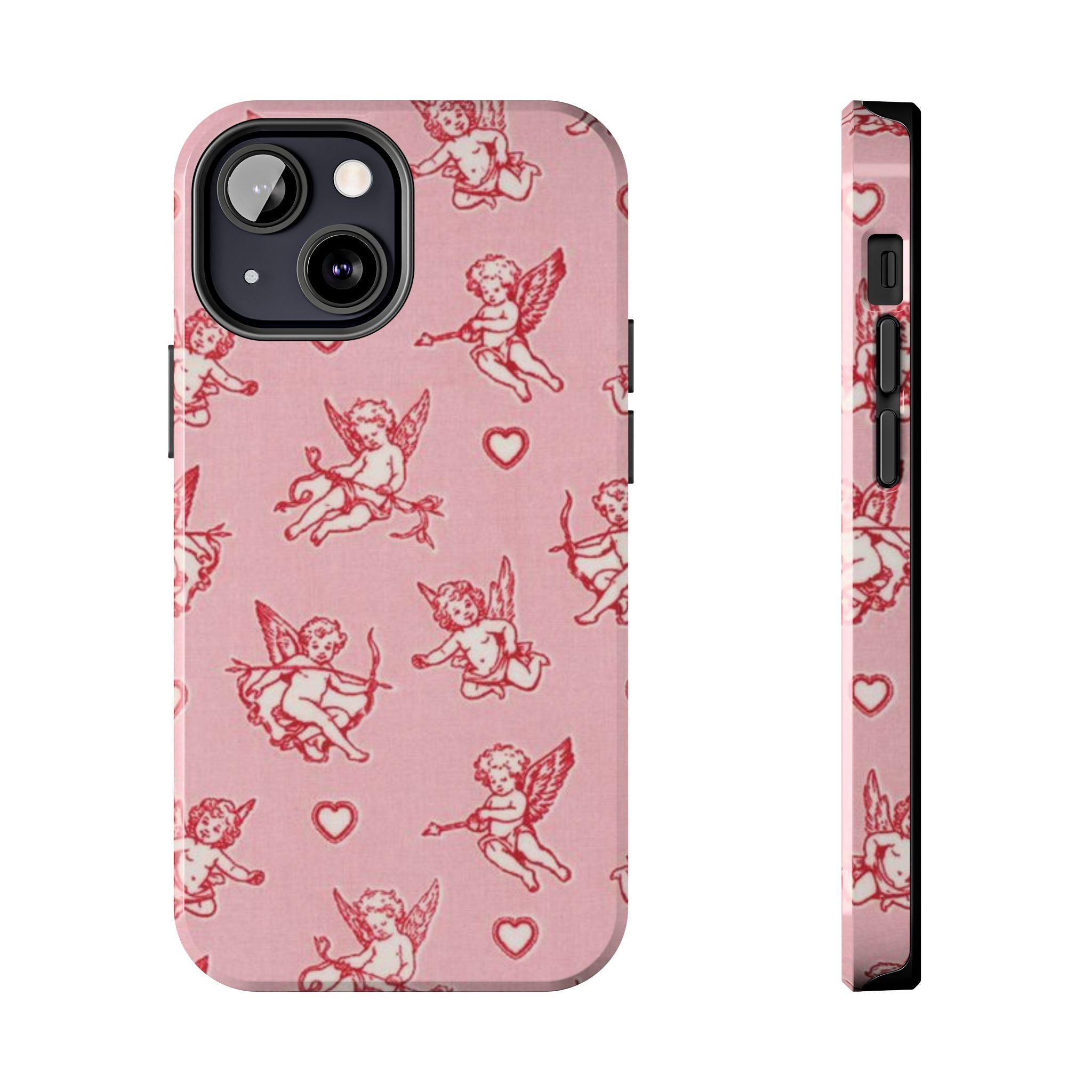 Pink Cupid Pattern Tough Phone Case – Valentine’s Day Protective Case