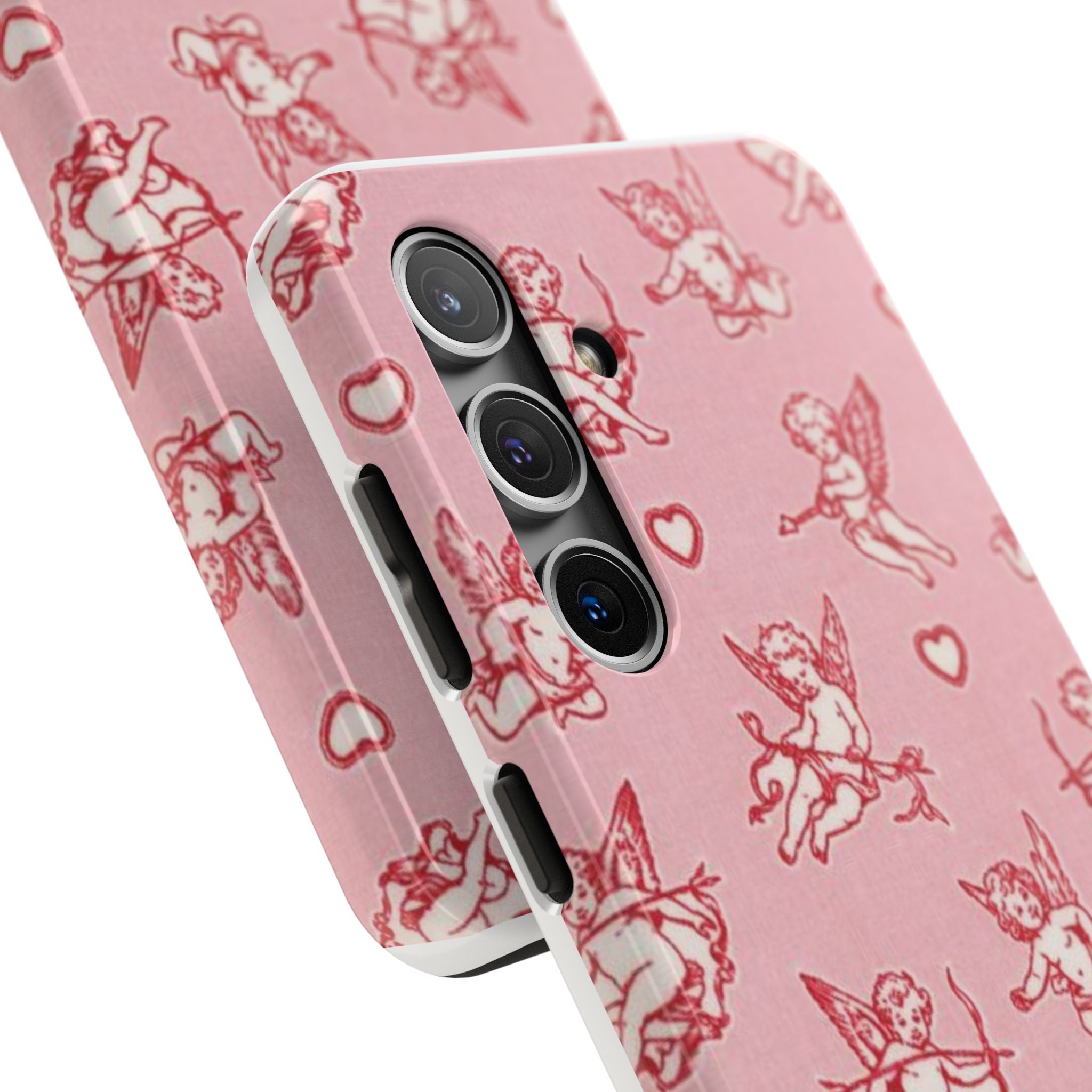Pink Cupid Pattern Tough Phone Case – Valentine’s Day Protective Case