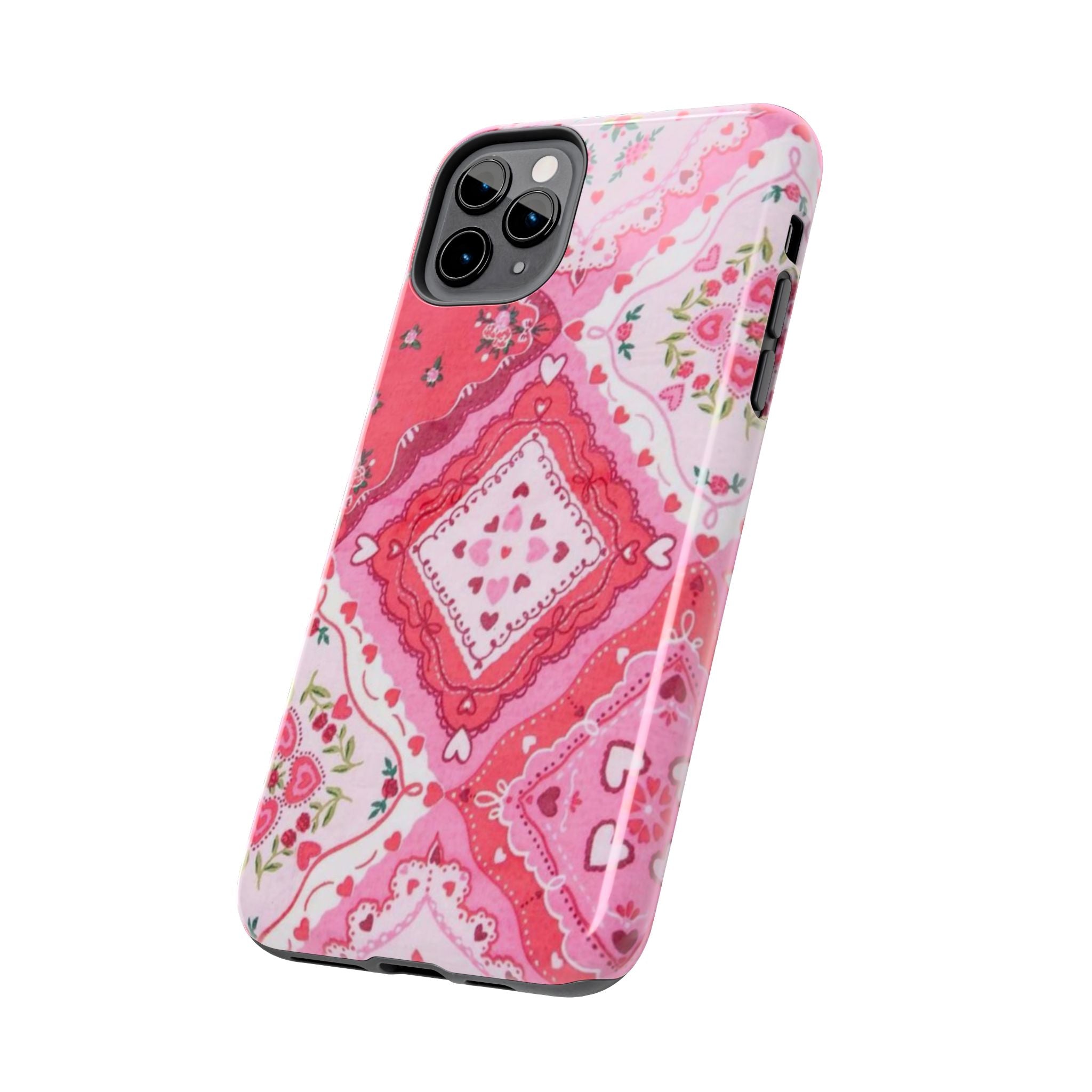 Pink Bandana Heart Tough Phone Case