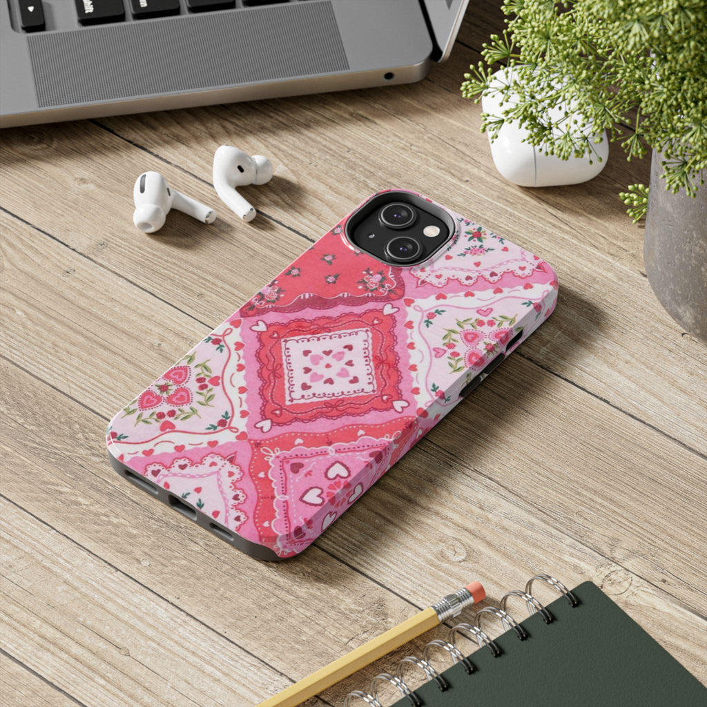 Pink Bandana Heart Tough Phone Case
