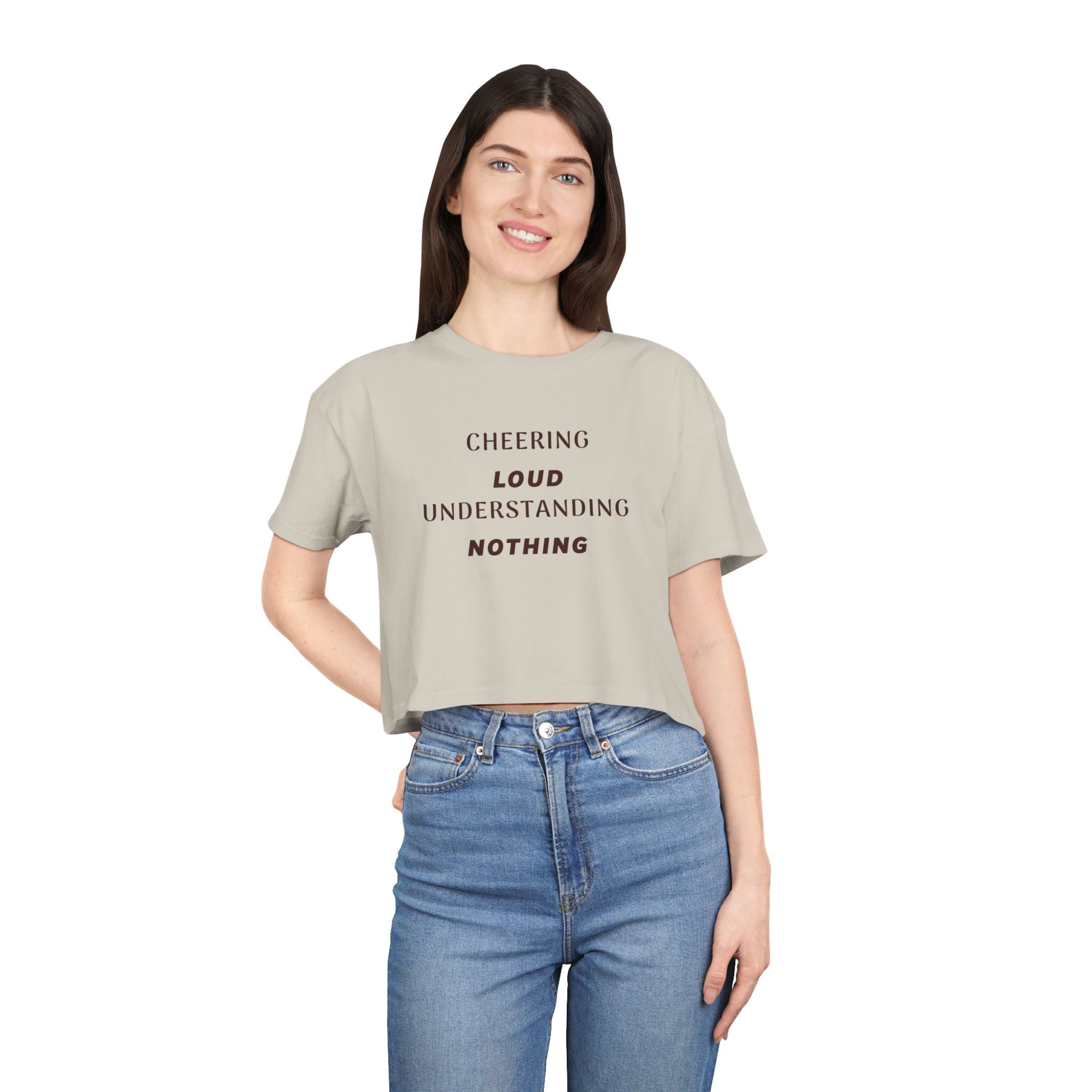 Cheerful Women's Crop Tee, Motivational T-Shirt for Casual Outfits, Fun Gift for Birthdays, Festivals, and Everyday Wear