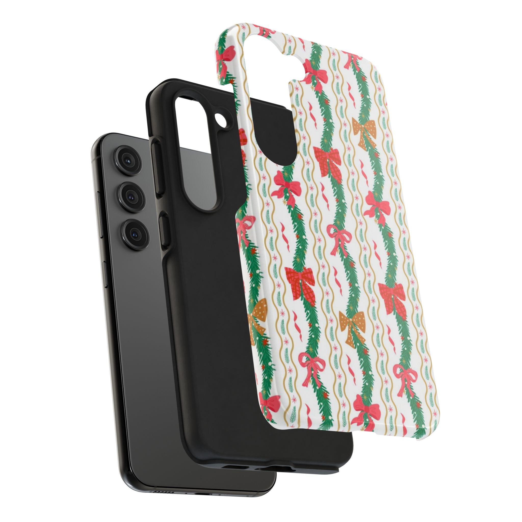 Festive Holiday Phone Cases with Cheerful Bows