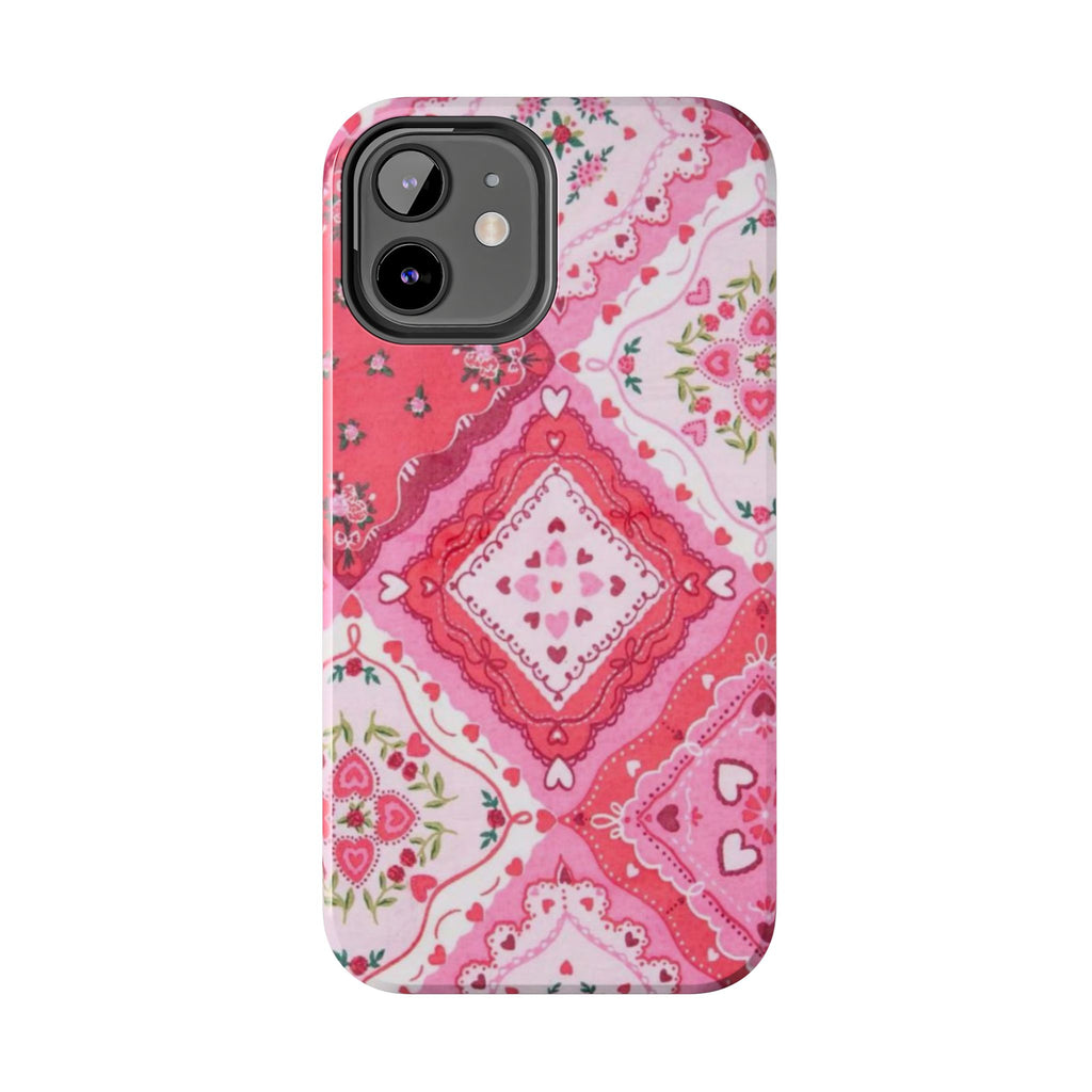 Pink Bandana Heart Tough Phone Case