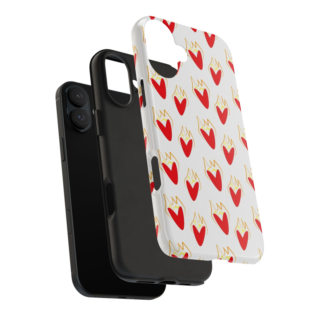 Tough Phone Case — Red Flaming Heart Pattern