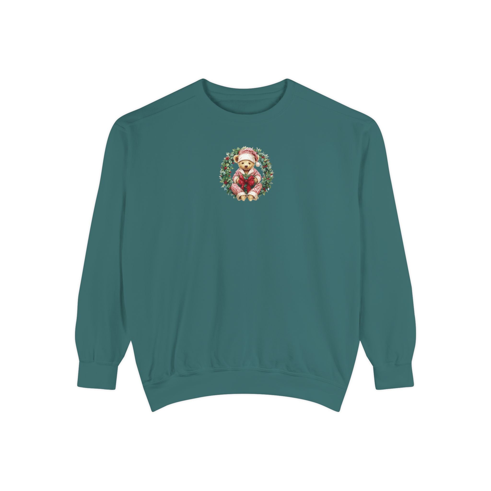 Comfort Color Christmas Teddy Wreath Sweatshirt
