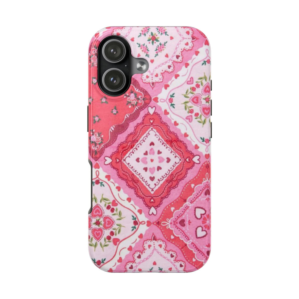 Pink Bandana Heart Tough Phone Case