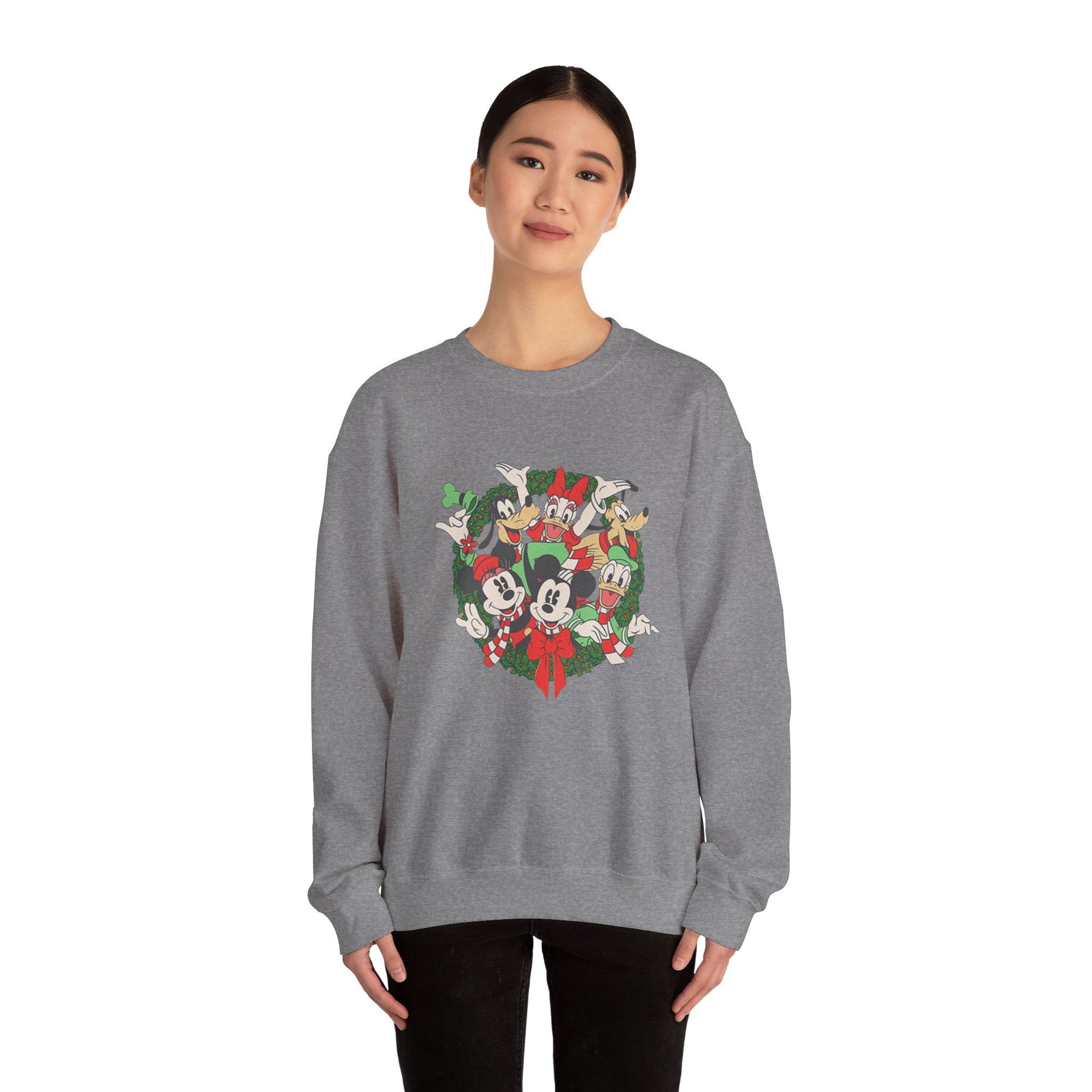 Holiday Crewneck Sweatshirt — Mickey & Friends Christmas Wreath