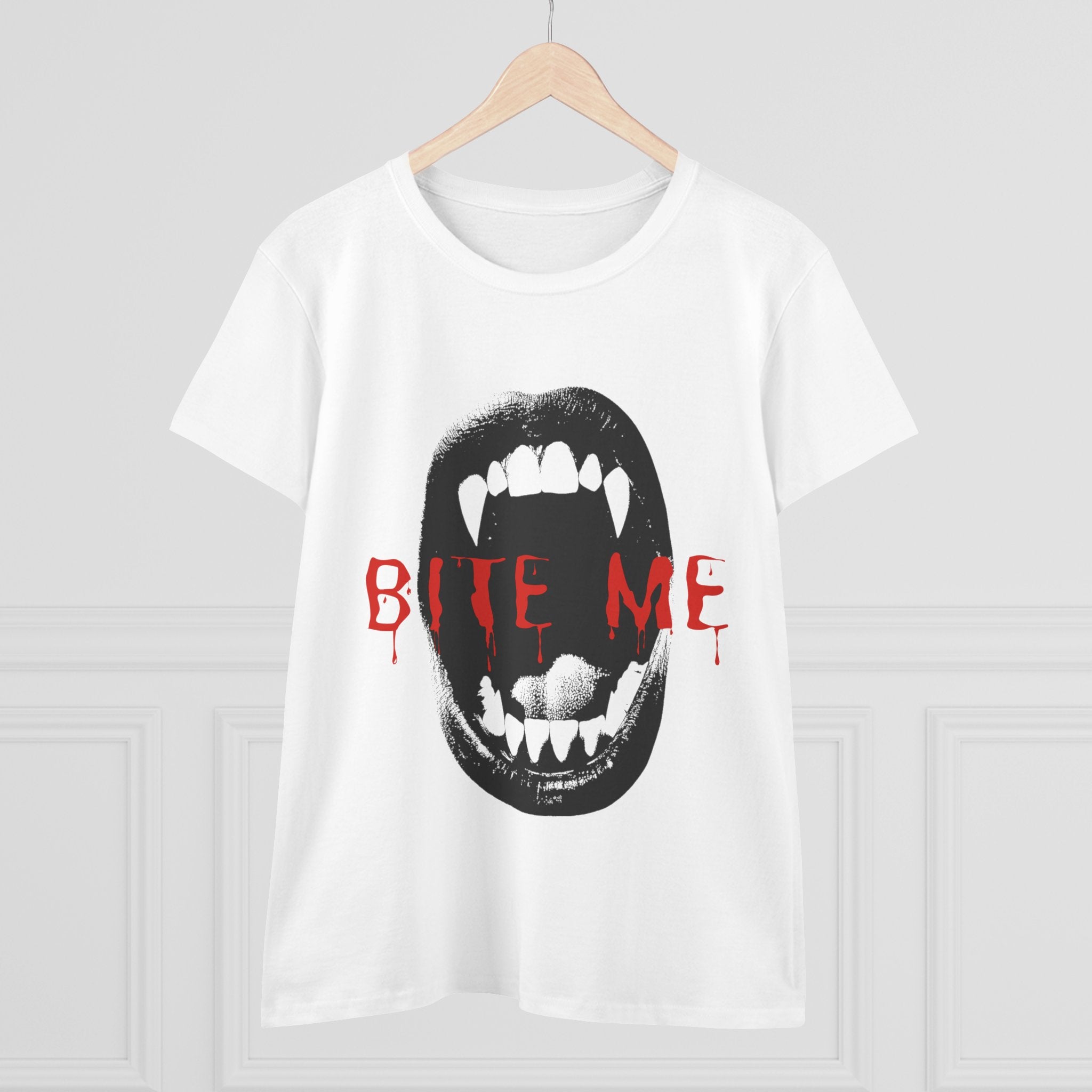 Spooky Graphic Tee, Halloween Shirt, Bite Me Design T-Shirt, Casual Wear, Horror Fan Apparel, Unique Gift Idea