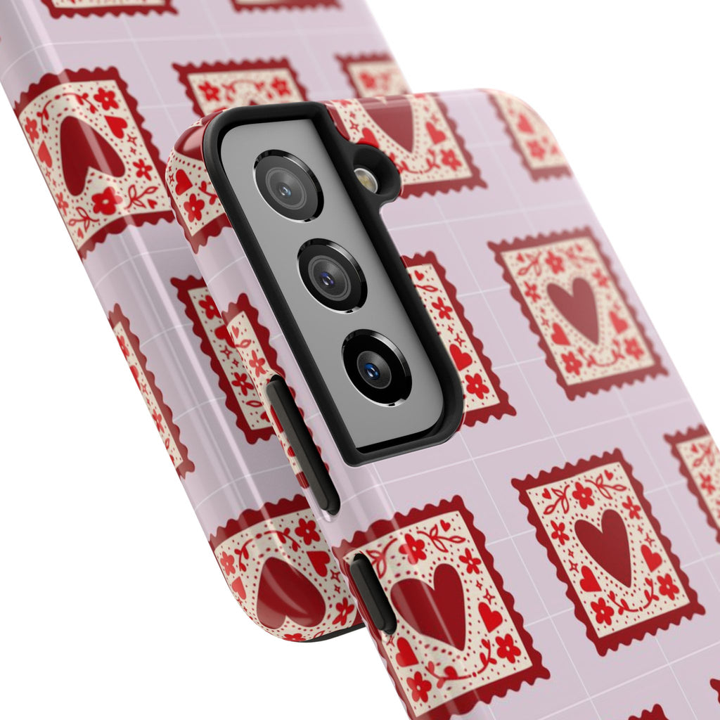 Red Heart Stamp Tough Phone Case