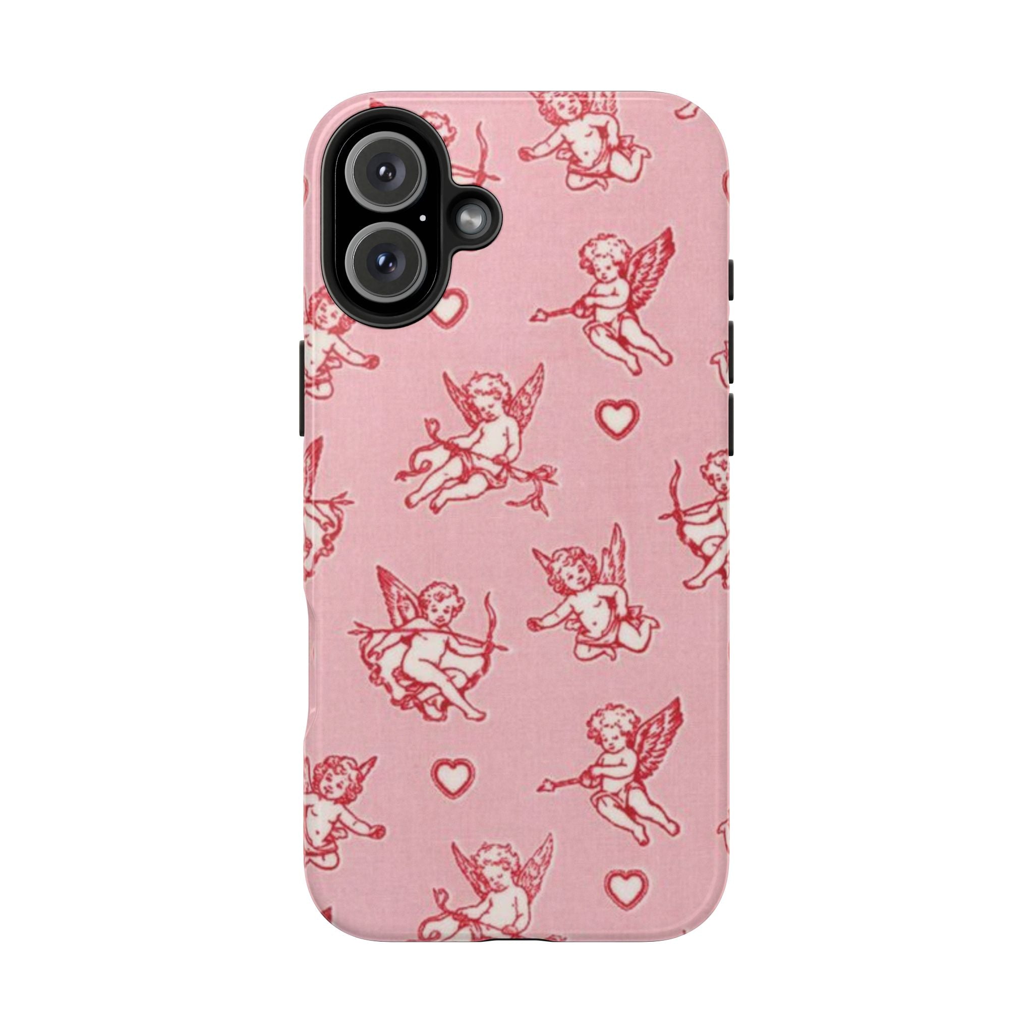 Pink Cupid Pattern Tough Phone Case – Valentine’s Day Protective Case