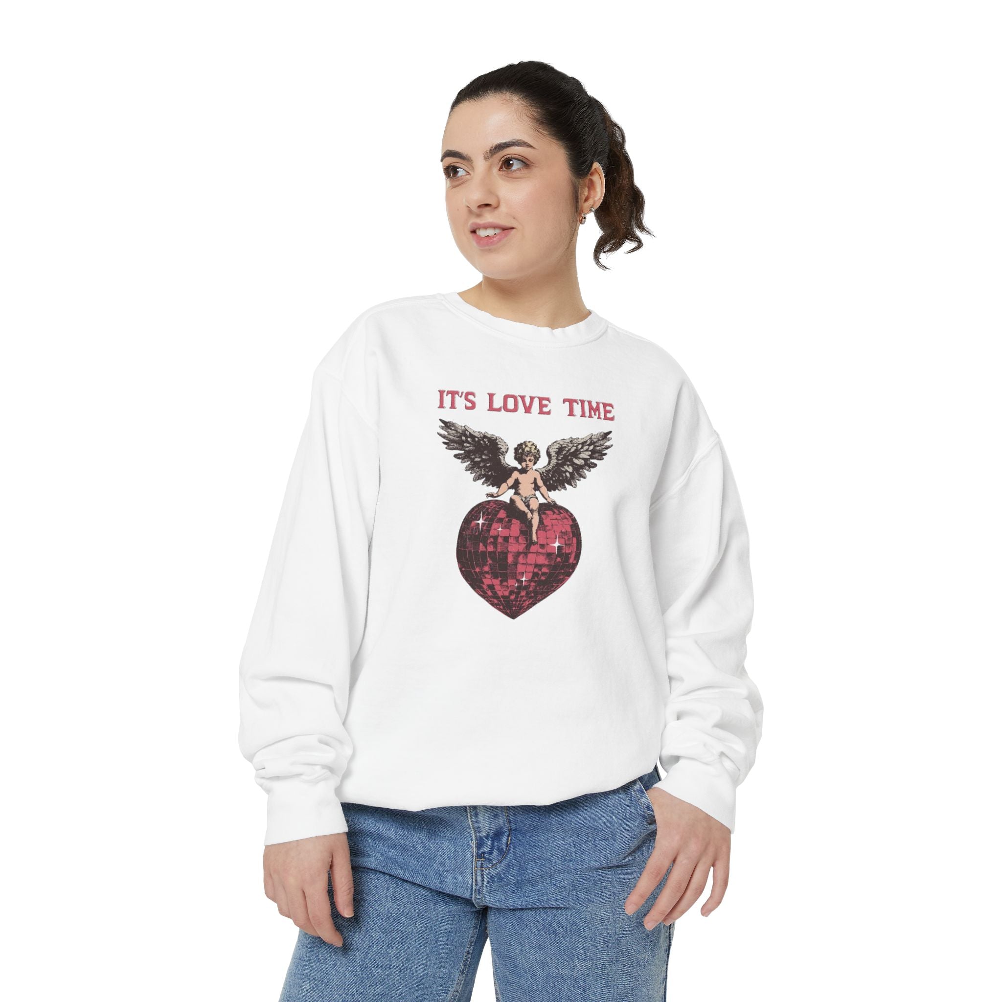 Valentine Angel Love Time Crewneck