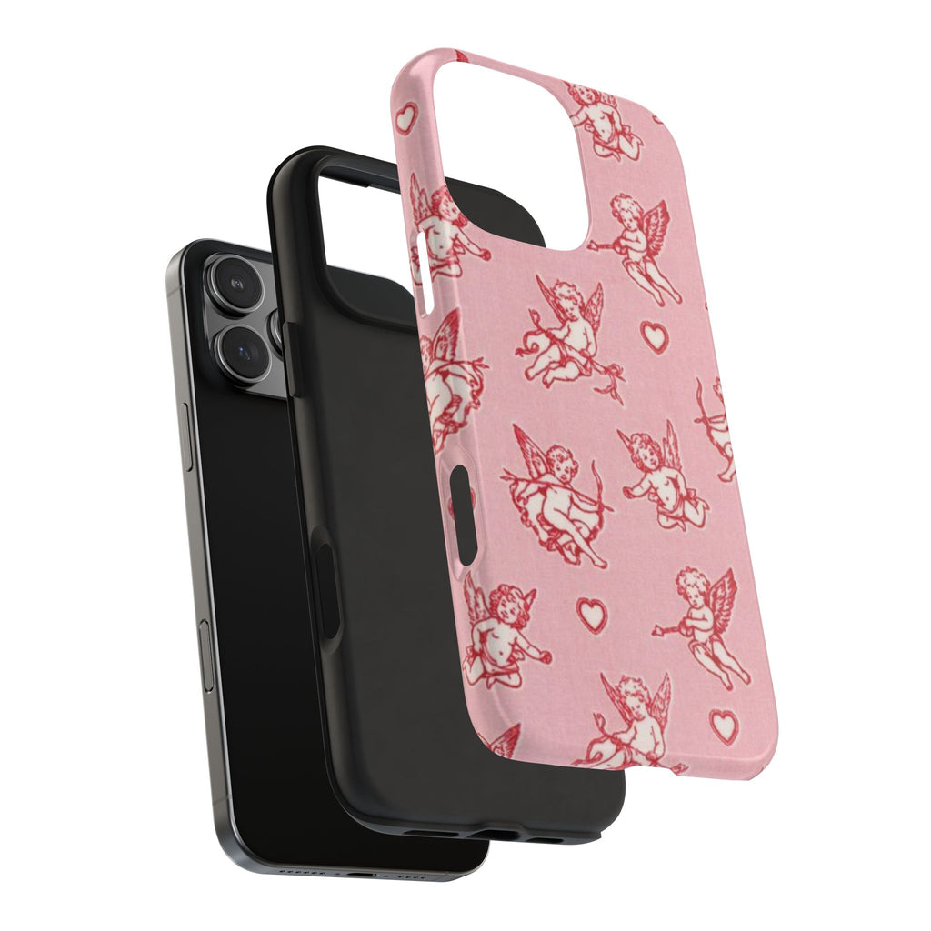 Pink Cupid Pattern Tough Phone Case – Valentine’s Day Protective Case