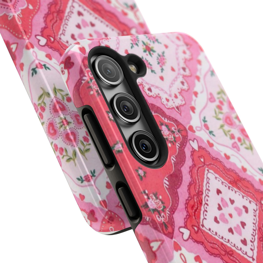 Pink Bandana Heart Tough Phone Case