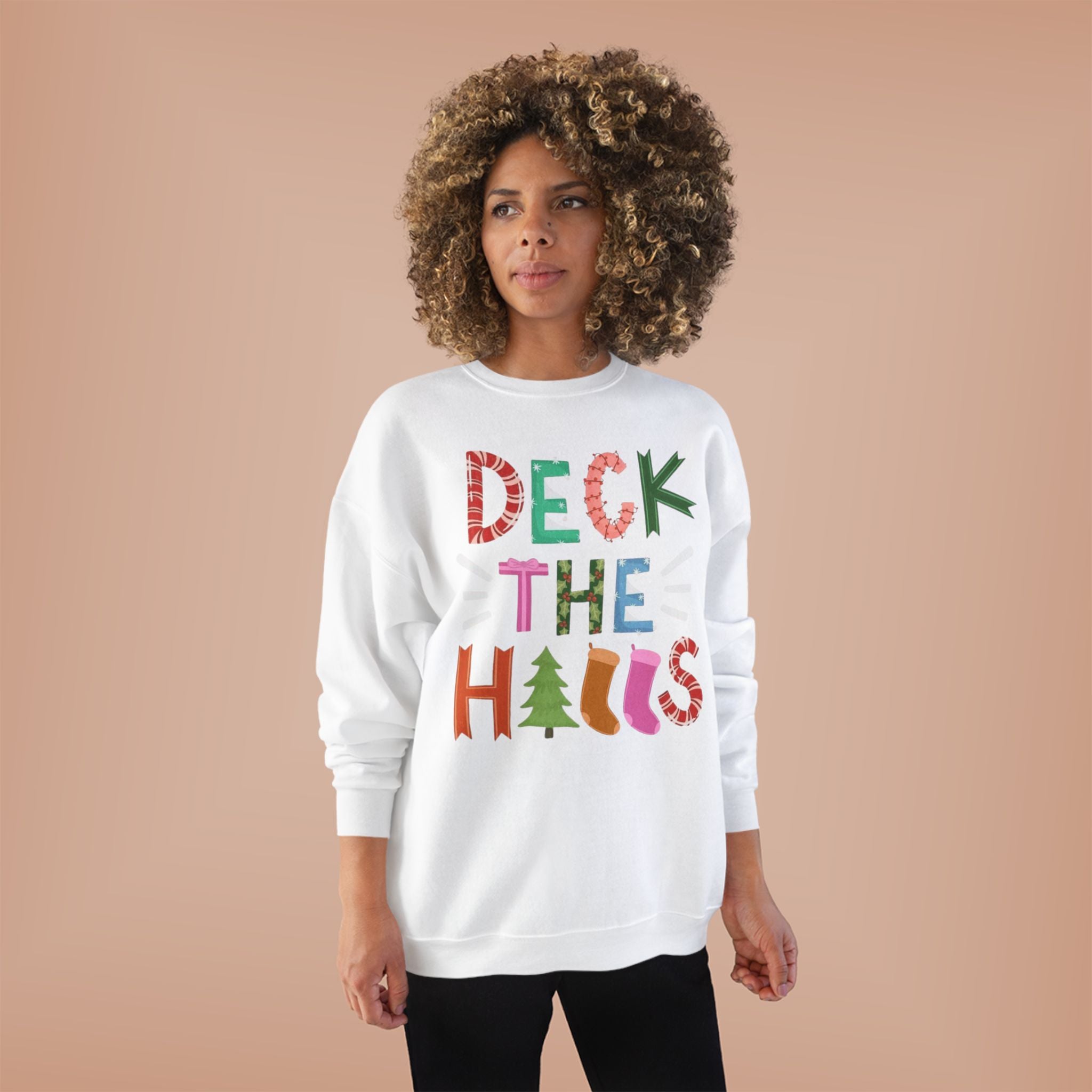 Festive EcoSmart Crewneck Sweatshirt - "Deck the Halls"