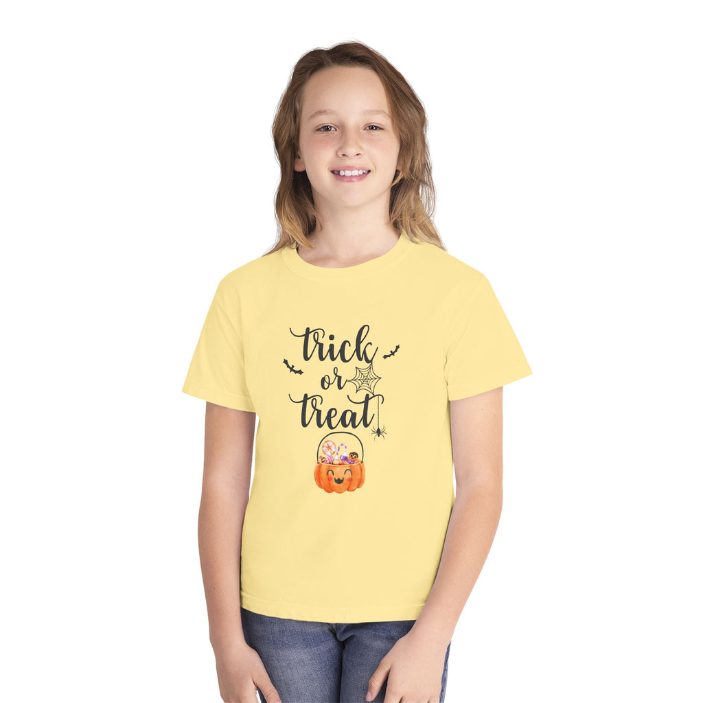 Trick or Treat Youth Tee - Halloween Shirt, Kids Halloween Tee