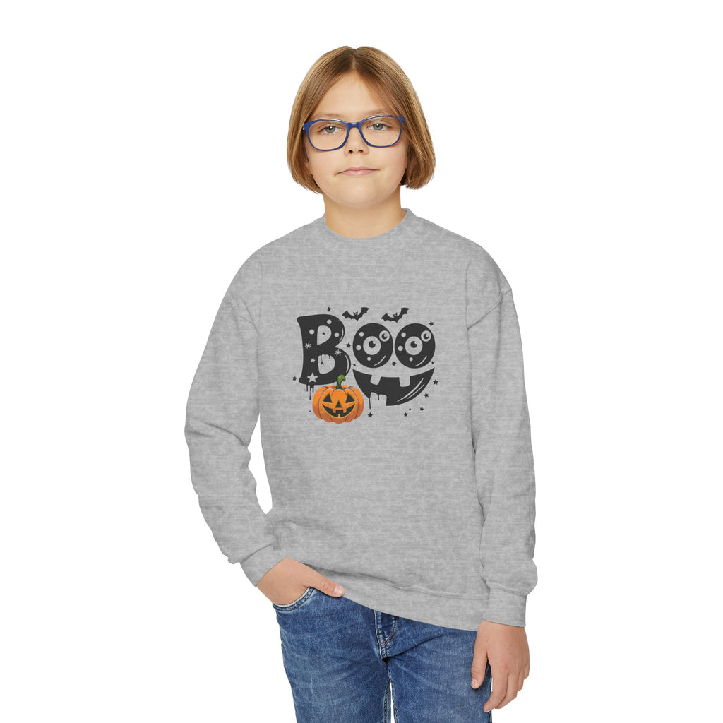 Youth Boo Crewneck Halloween Sweatshirt