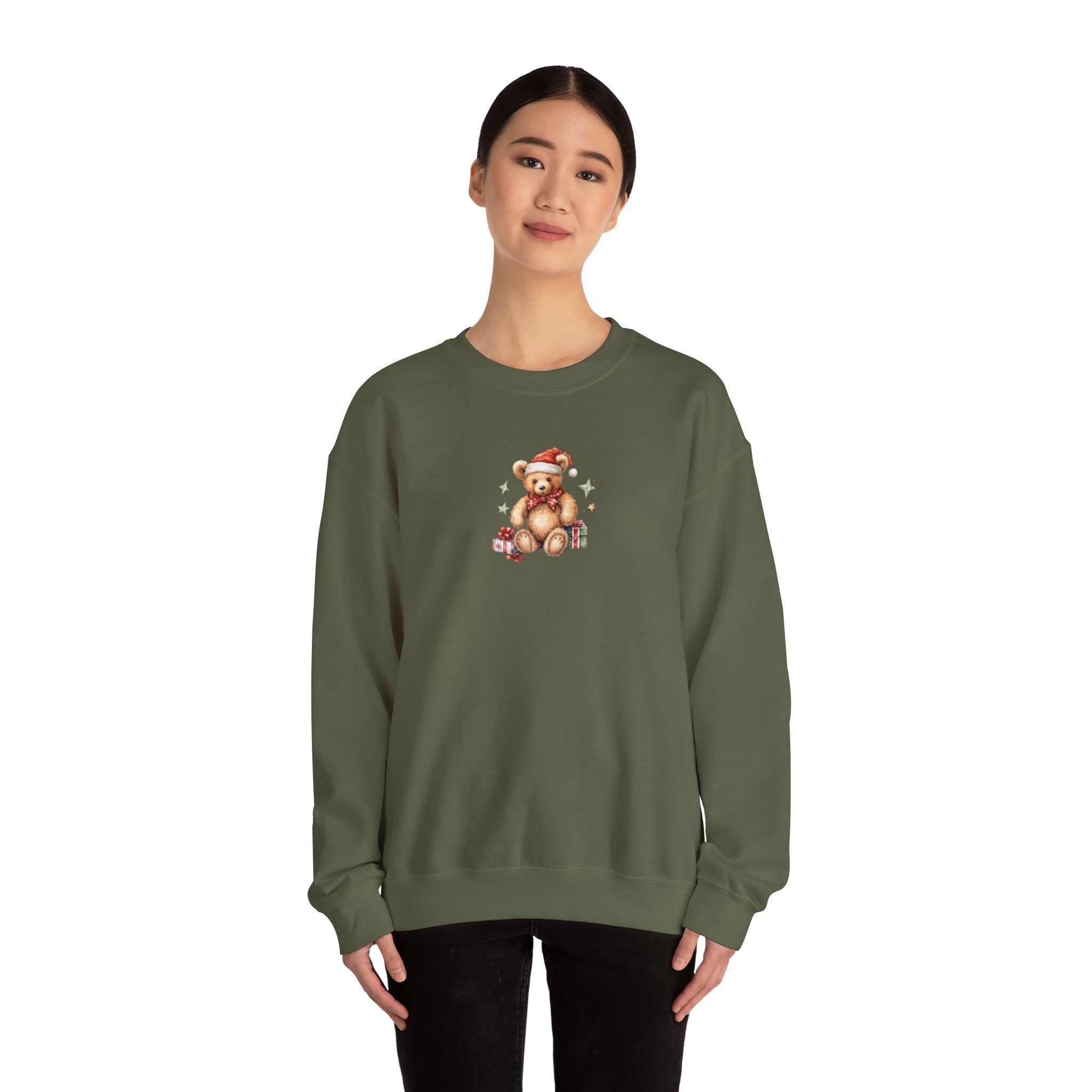 Christmas Teddy Sweatshirt – Cute Santa Bear Holiday Crewneck