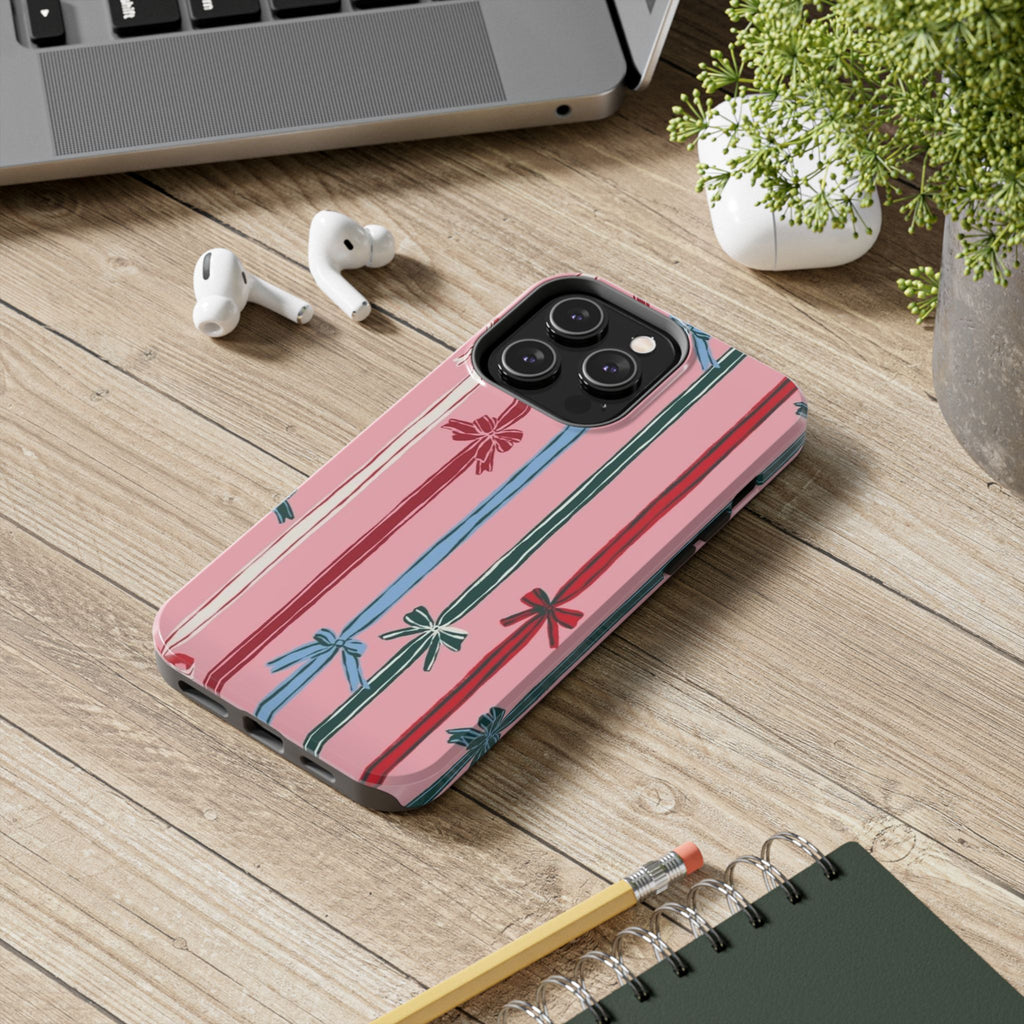Holiday Bow Pattern Tough Phone Case