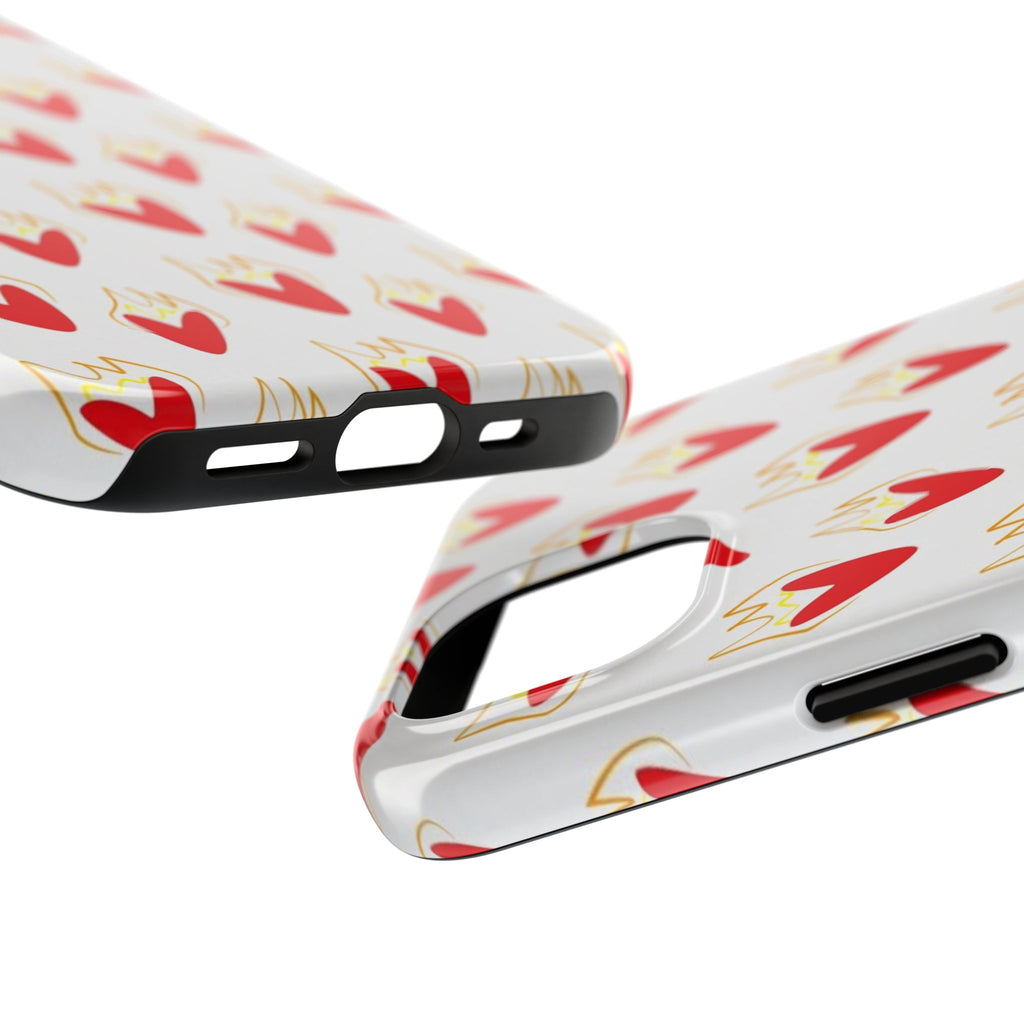Tough Phone Case — Red Flaming Heart Pattern