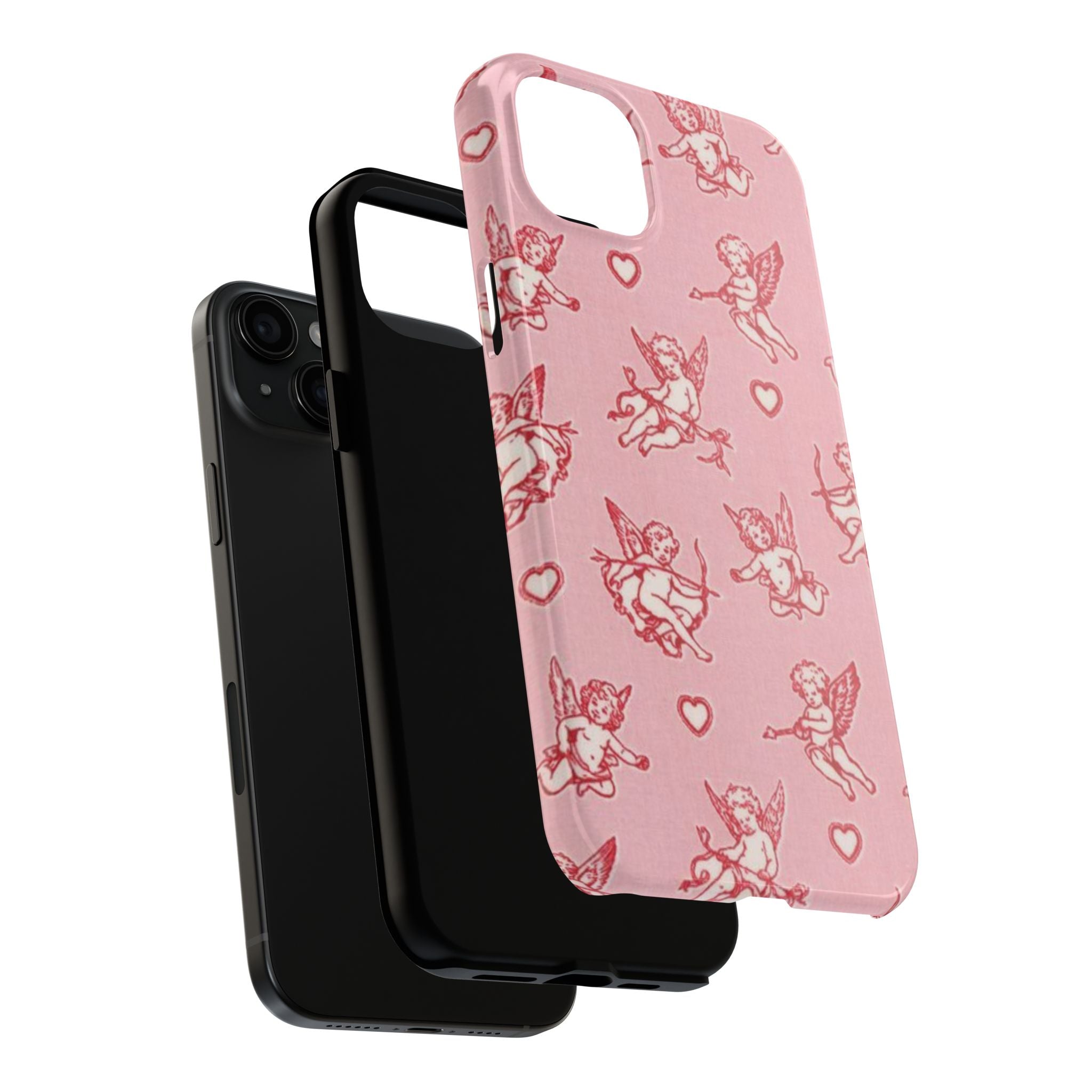 Pink Cupid Pattern Tough Phone Case – Valentine’s Day Protective Case