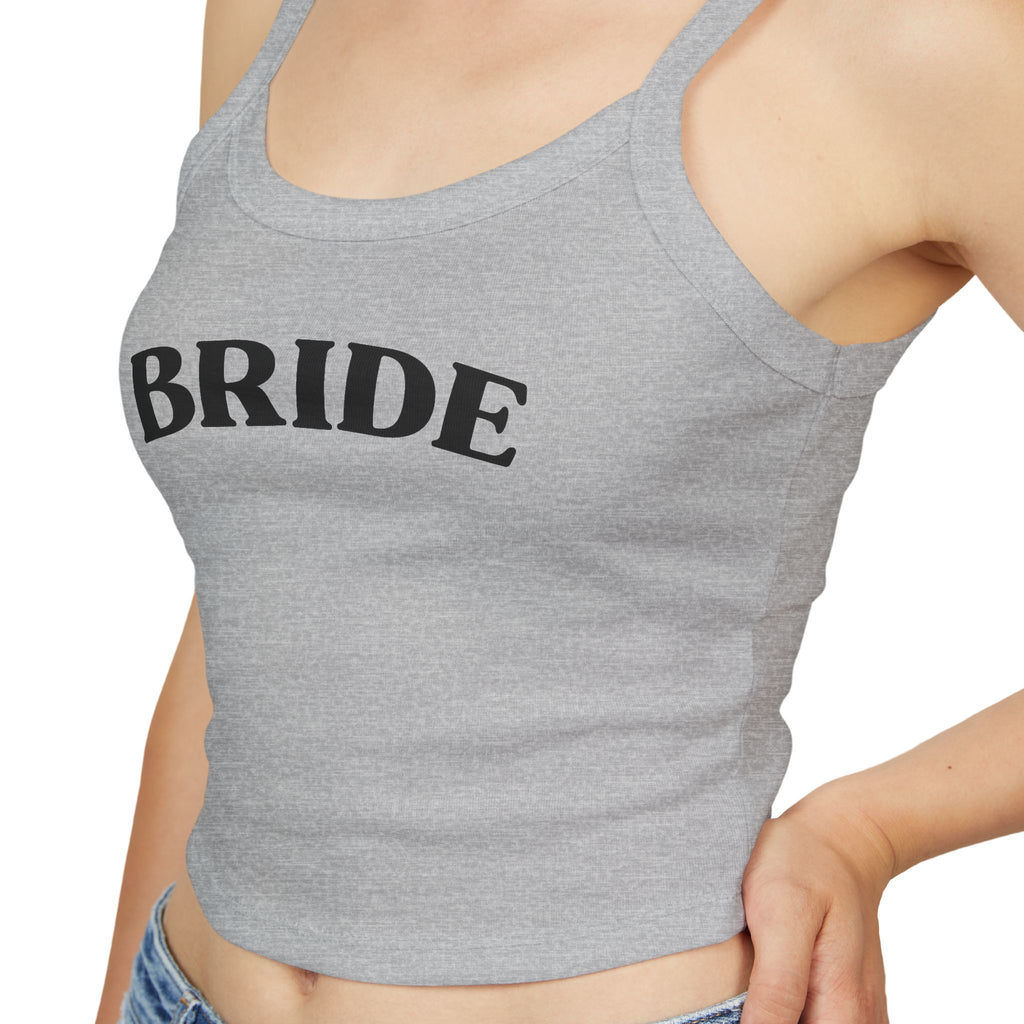 Bridal Bride Spaghetti Strap Tank Top, Wedding Top, Bridal Shower Gift, Bachelorette Party Outfit, White Tank for Brides