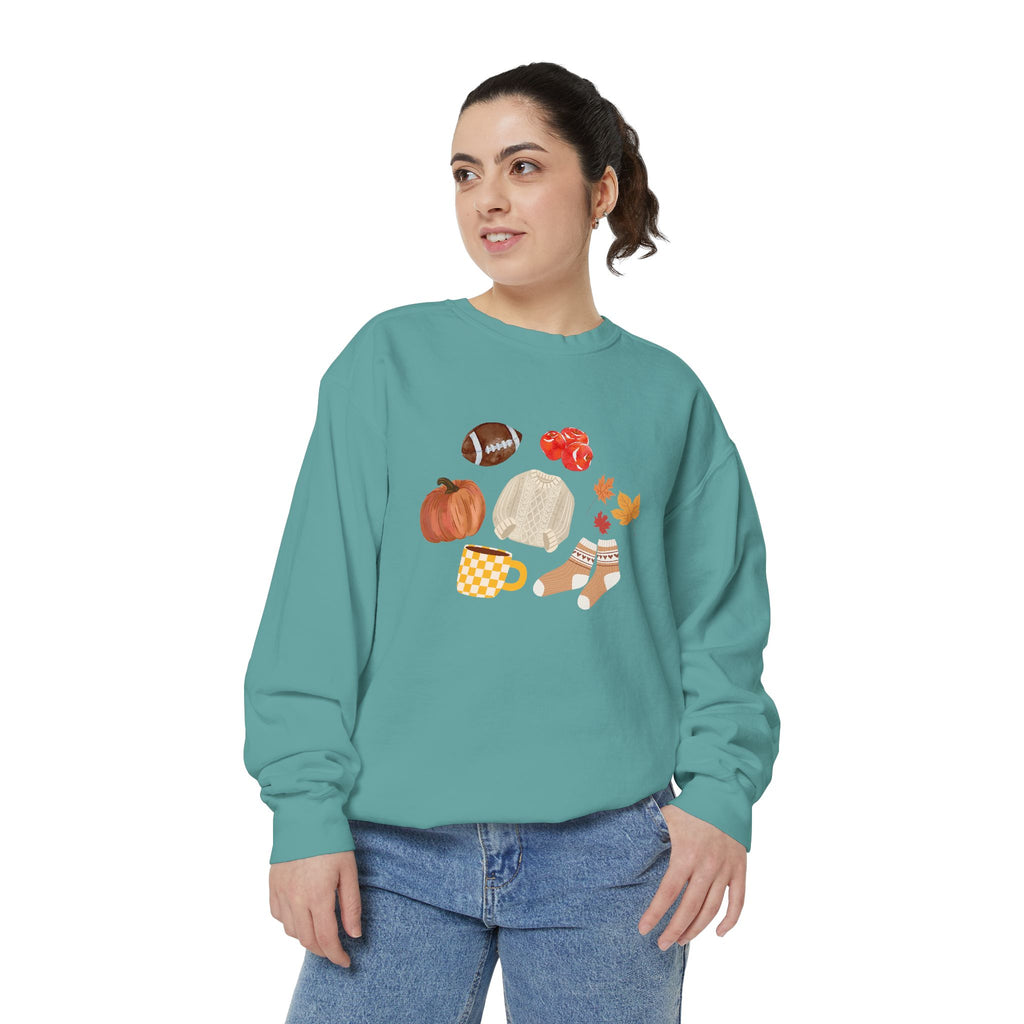 Autumn Season Garment-Dyed Sweatshirt