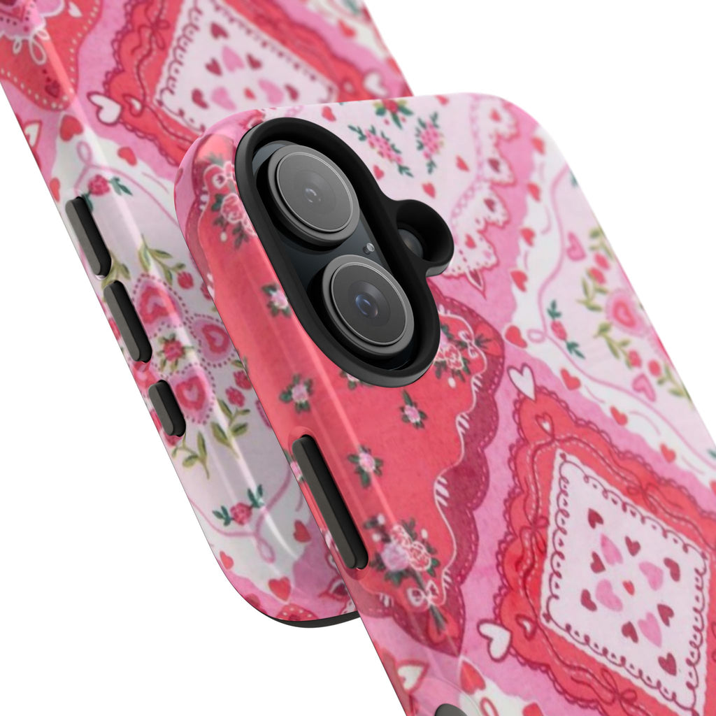 Pink Bandana Heart Tough Phone Case