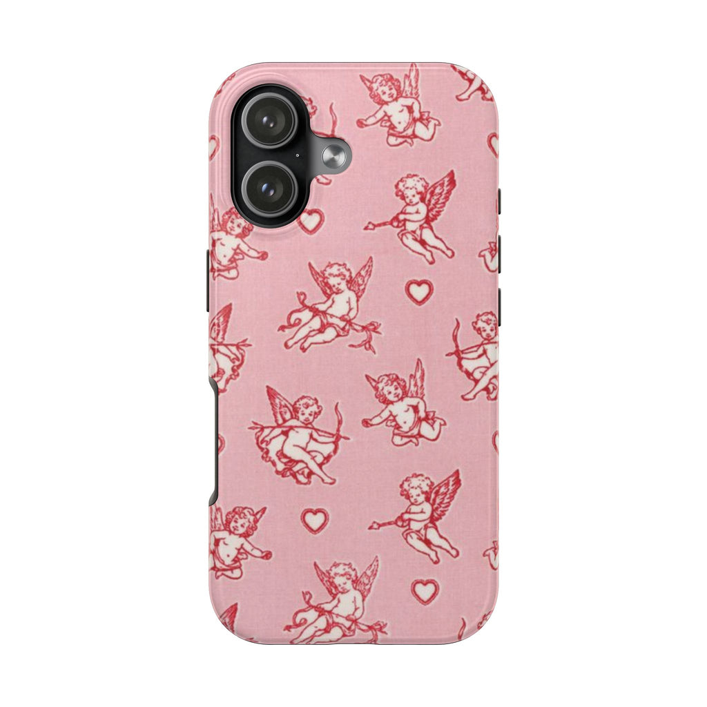 Pink Cupid Pattern Tough Phone Case – Valentine’s Day Protective Case