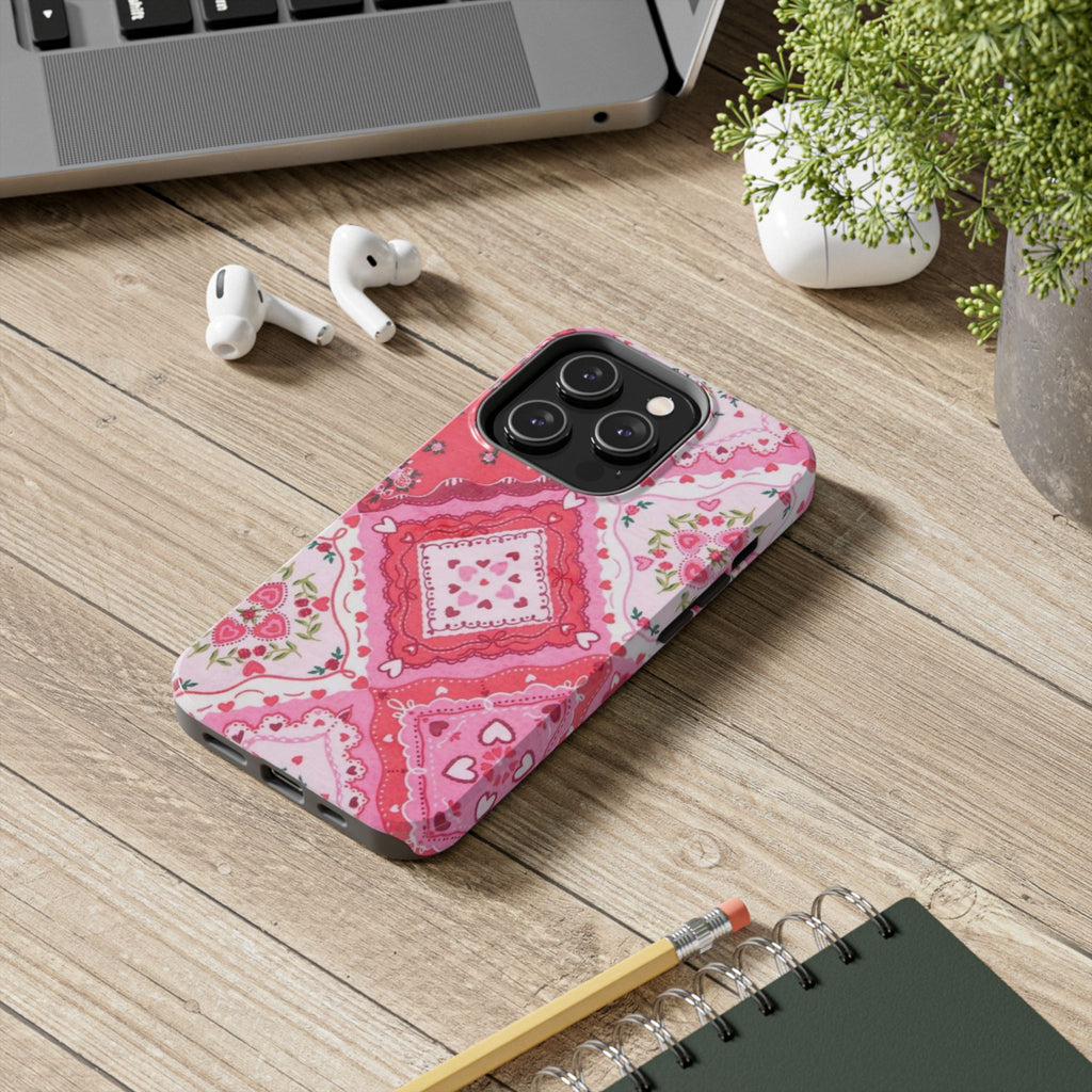 Pink Bandana Heart Tough Phone Case