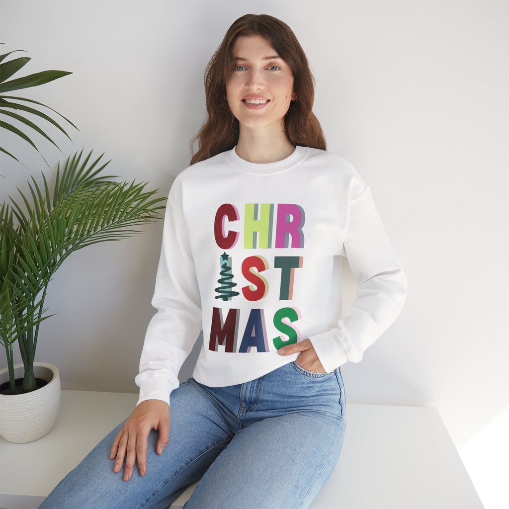 Christmas Block Letter Crewneck Sweatshirt