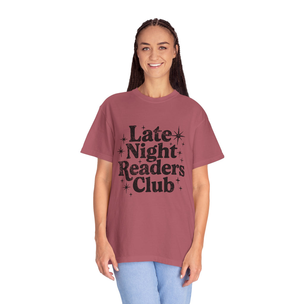 Late Night Readers Club Unisex T-Shirt | Cozy Book Lover's Tee for Night Owls, Perfect Gift for Readers & Bookworms