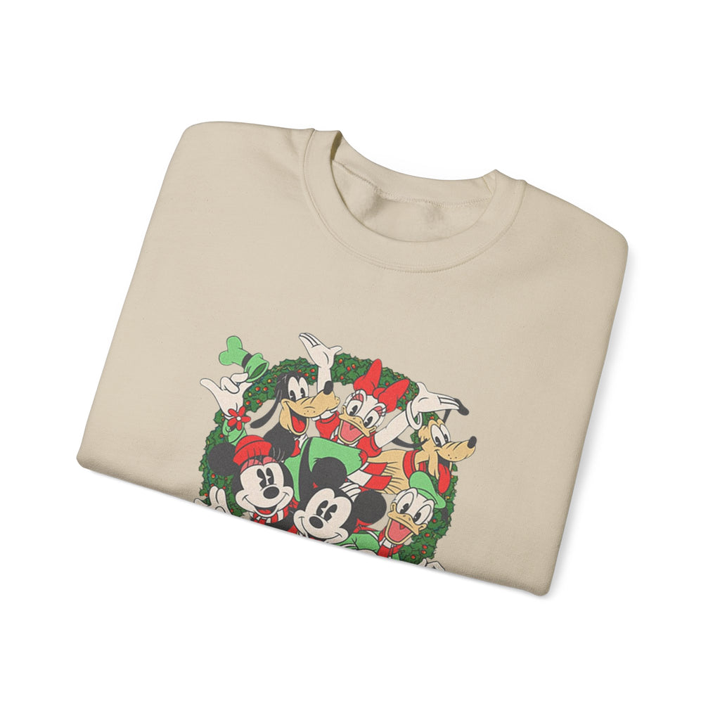 Holiday Crewneck Sweatshirt — Mickey & Friends Christmas Wreath